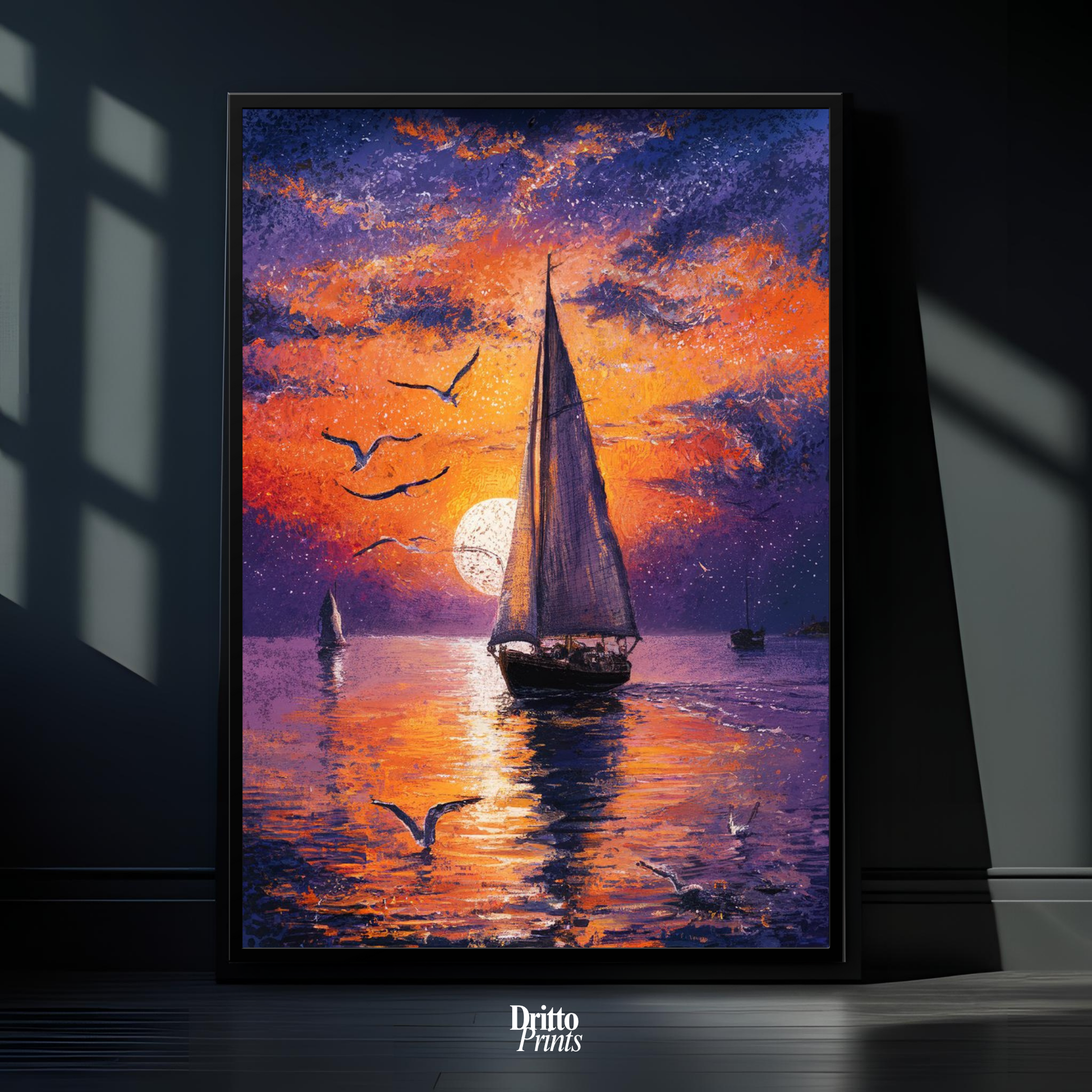 (FD31) When the Sea Glows - Framed matte paper poster