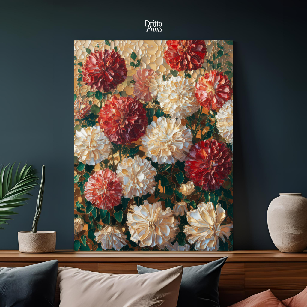 (CF2) Floral Symphony - Framed canvas