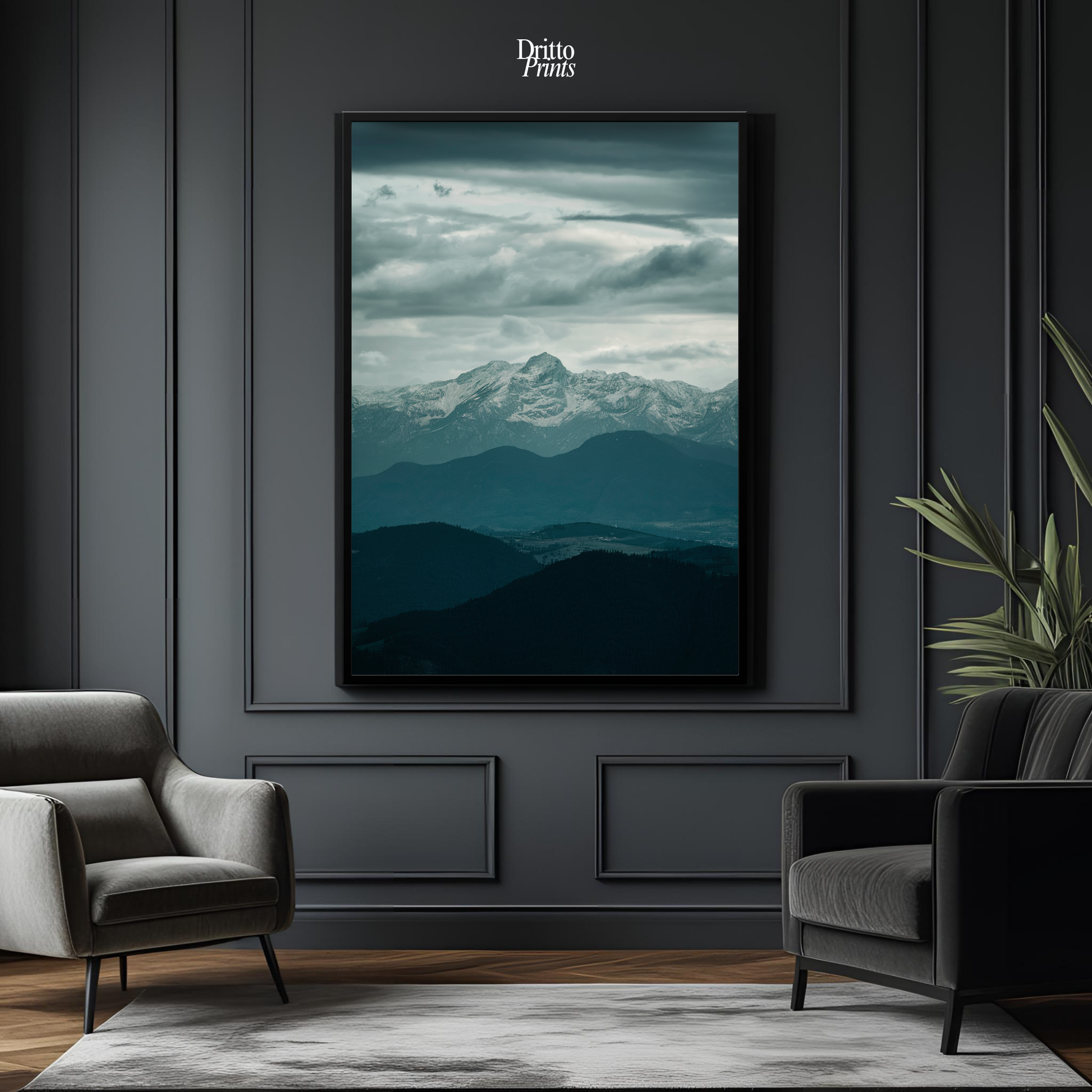 (FD24) Veil of Mountains - Framed matte paper poster