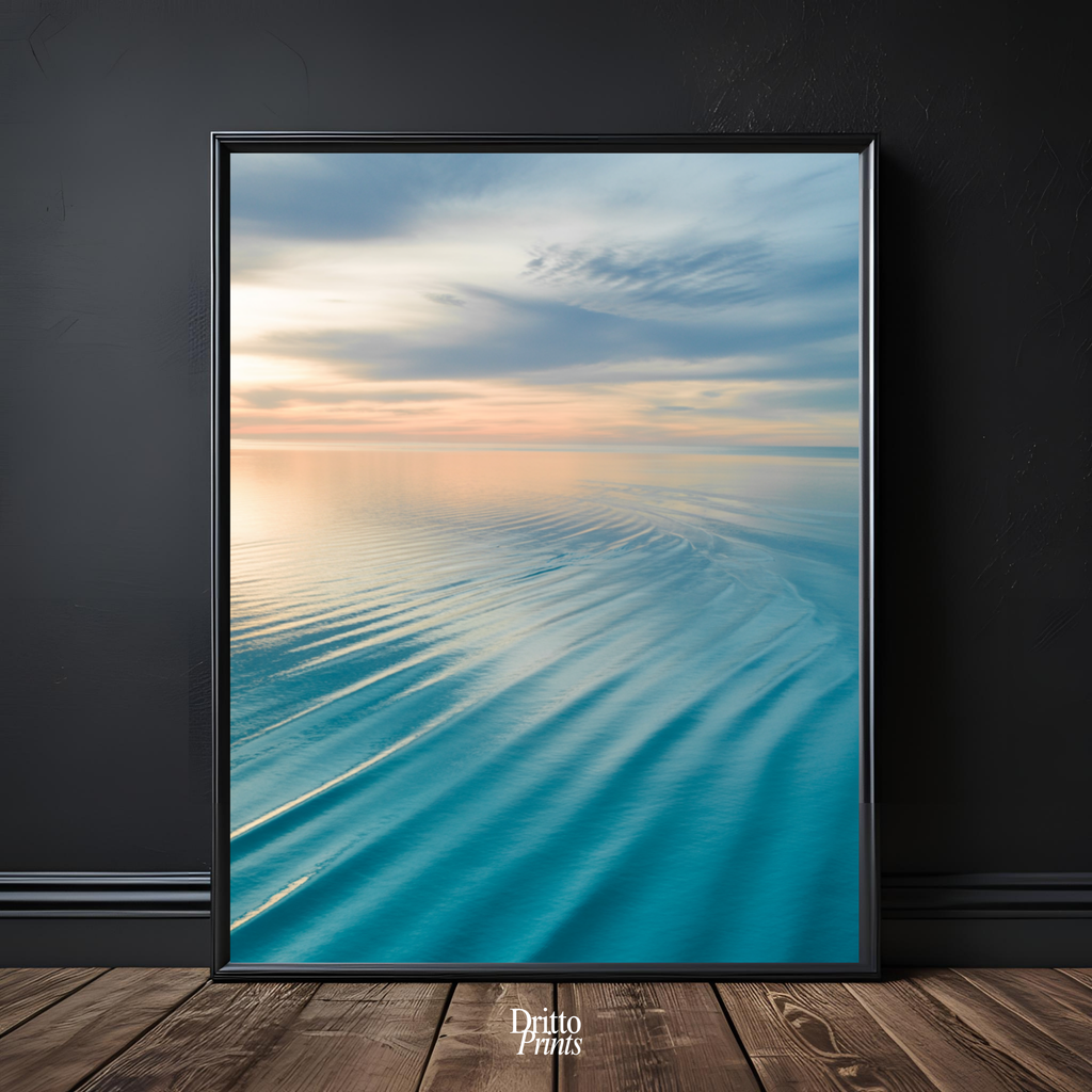 (FD16) Ocean in Pastel - Framed matte paper poster