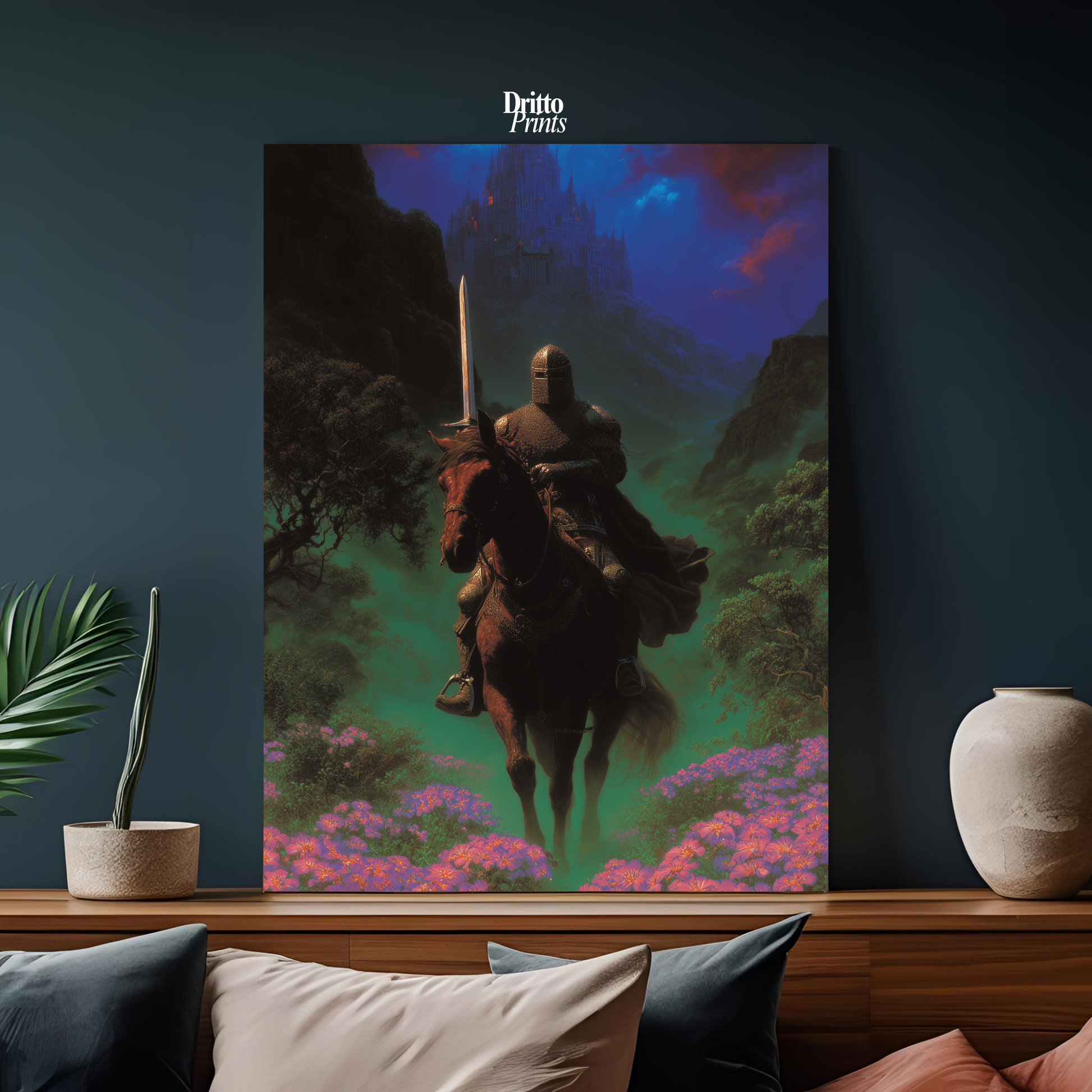 (PD24) Moonlit Bloom: The Knight Among Violets - Poster