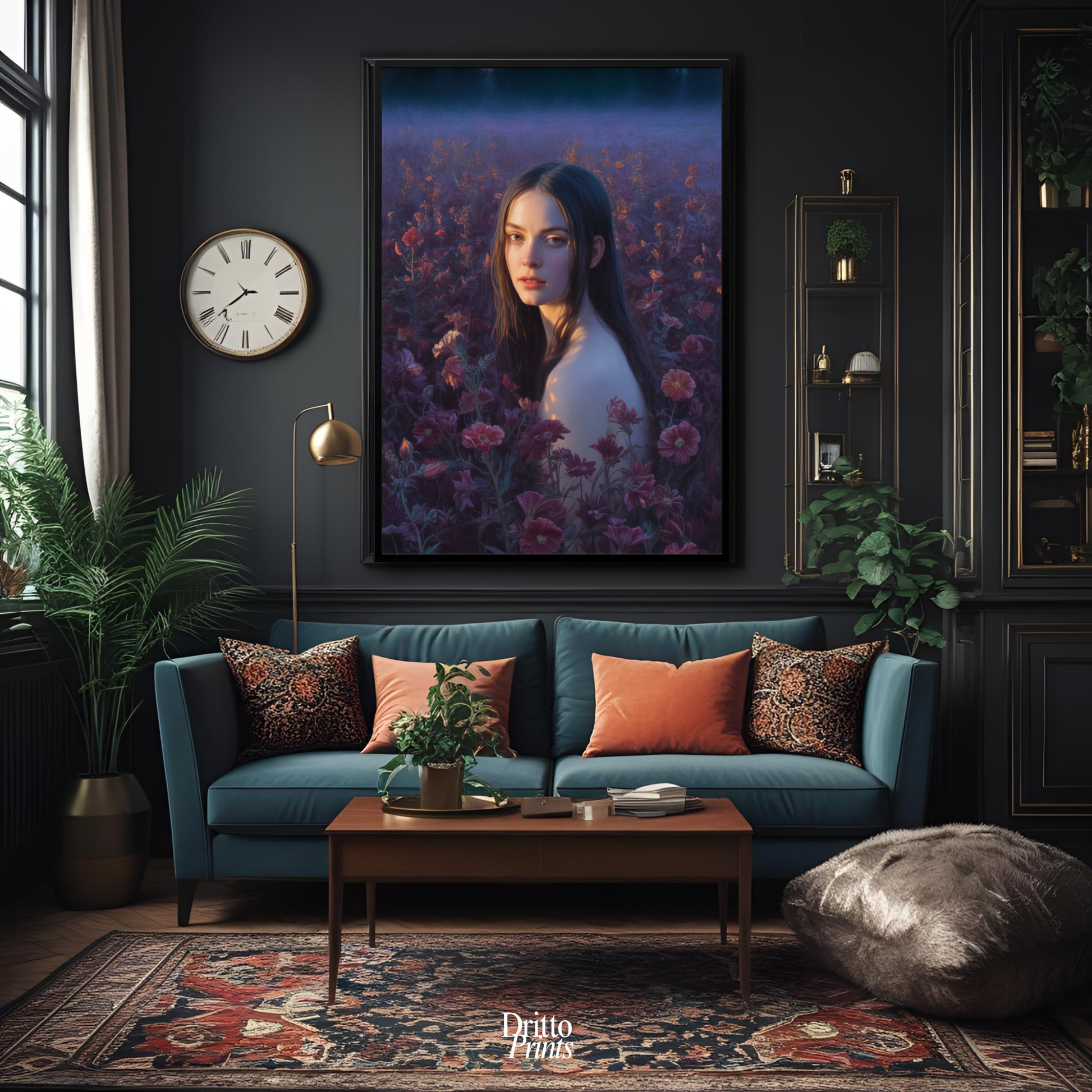 (FD21) Eclipsed in Bloom - Framed matte paper poster