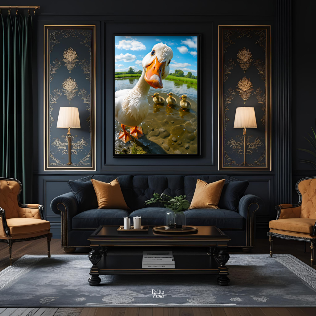 (FD15) Duck, Duck... Hello! - Framed matte paper poster