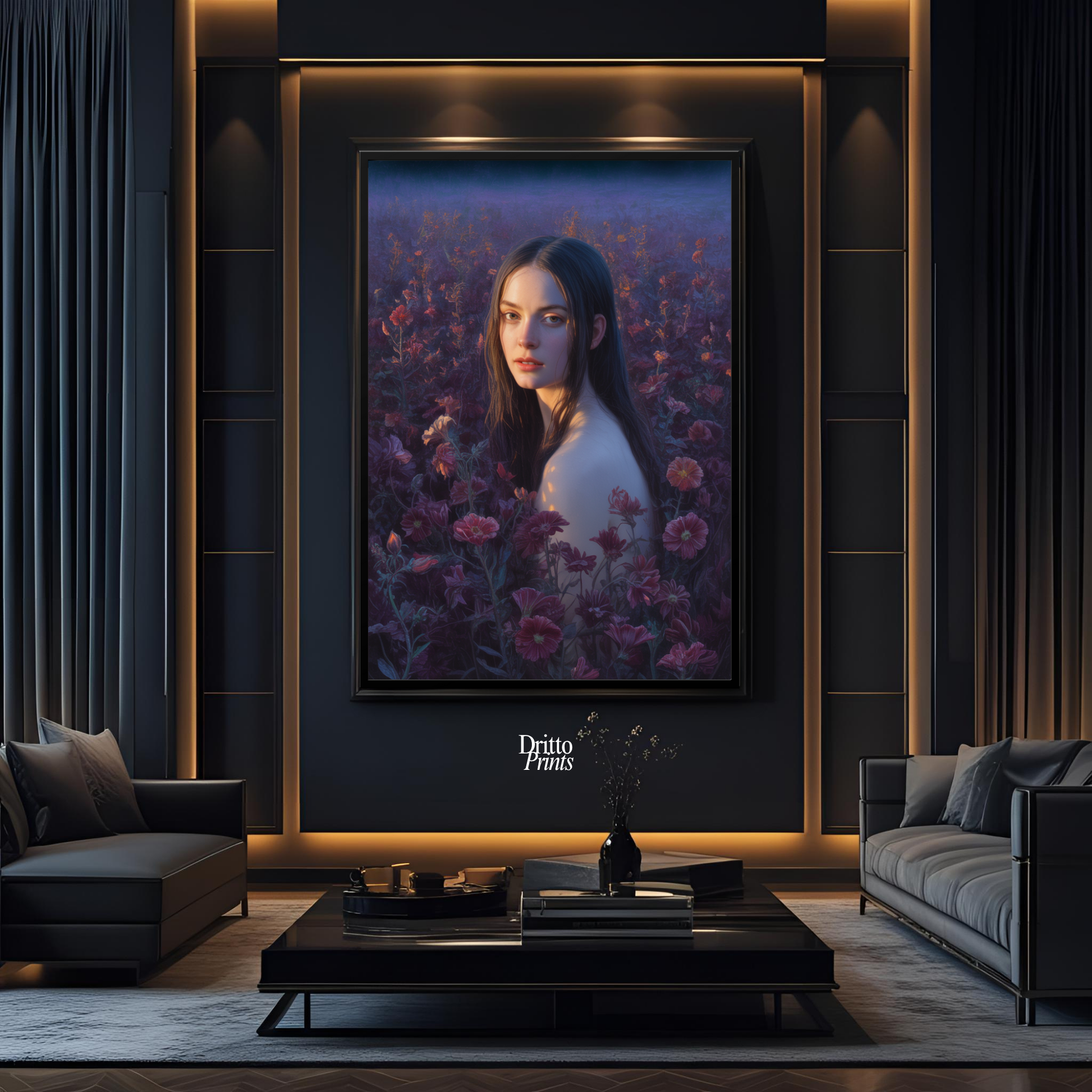 (FD21) Eclipsed in Bloom - Framed matte paper poster