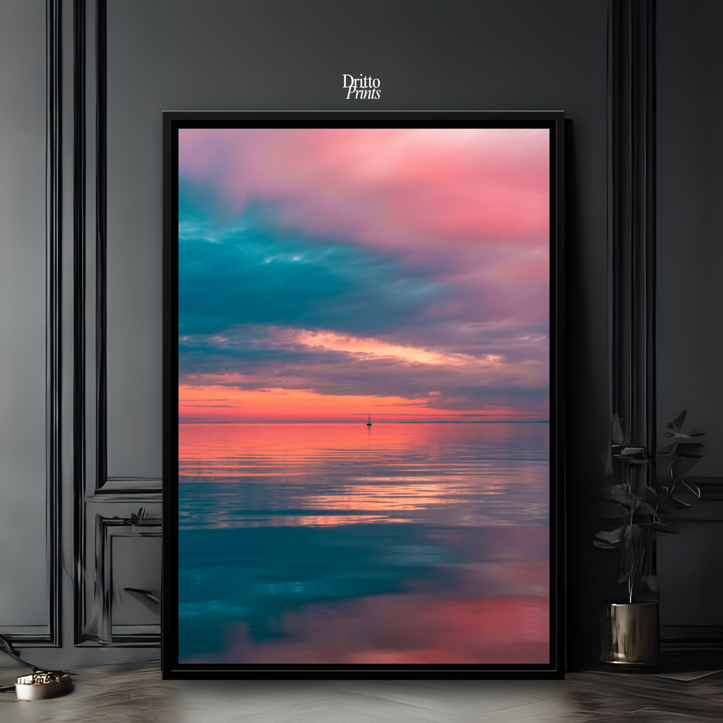 (CF4) Tranquil Neon Dawn - Framed canvas
