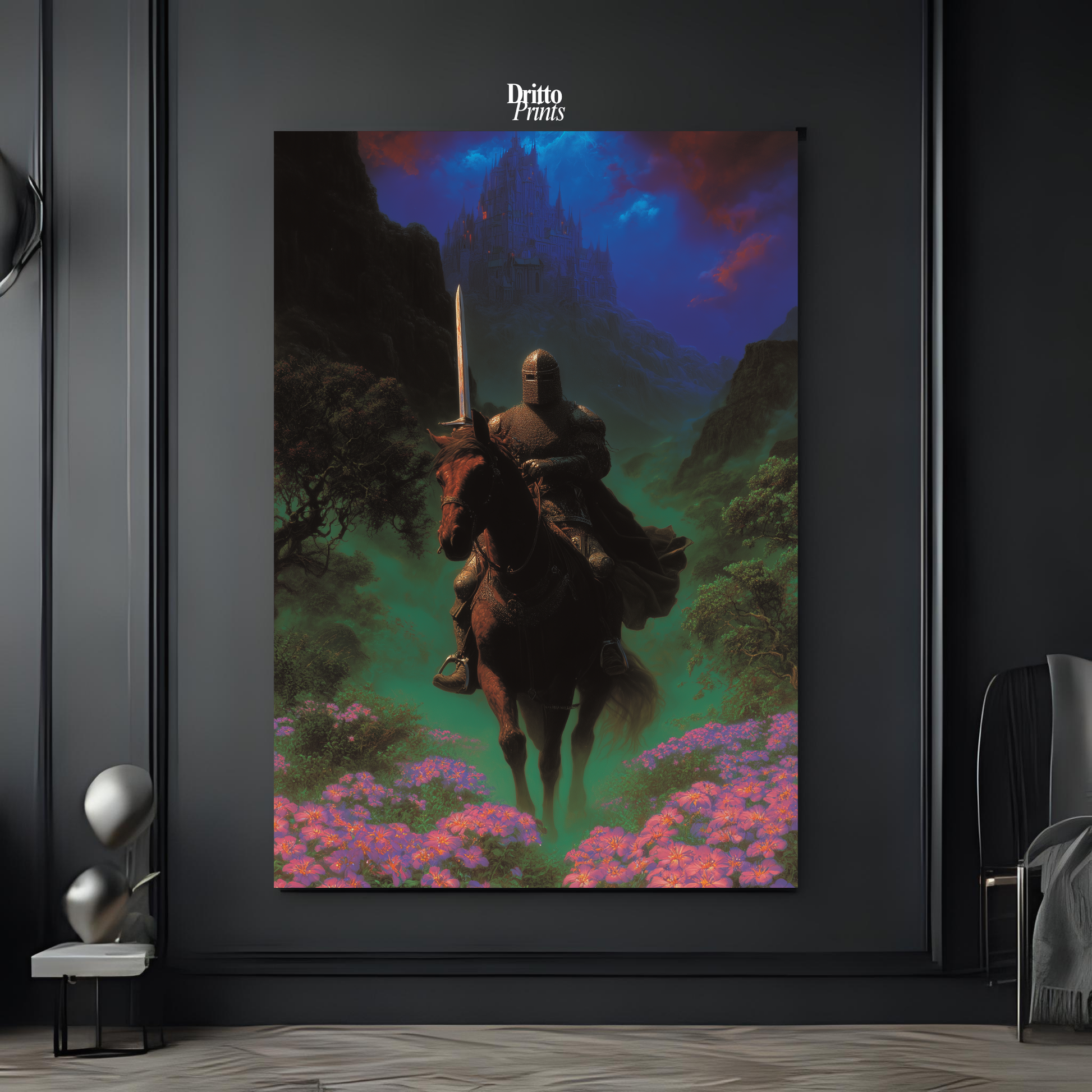 (PD24) Moonlit Bloom: The Knight Among Violets - Poster