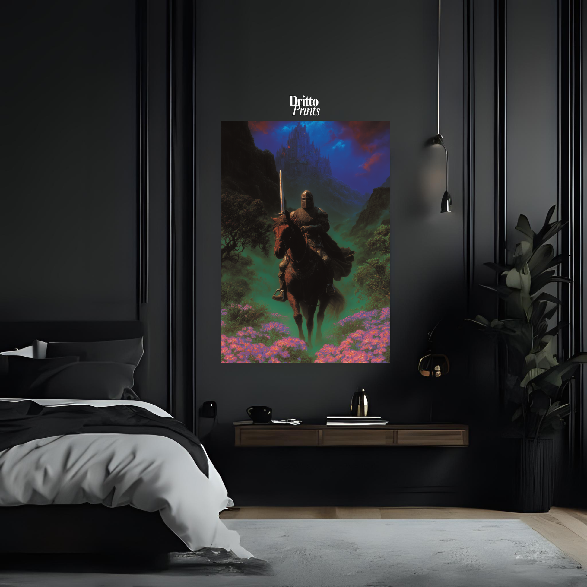 (PD24) Moonlit Bloom: The Knight Among Violets - Poster