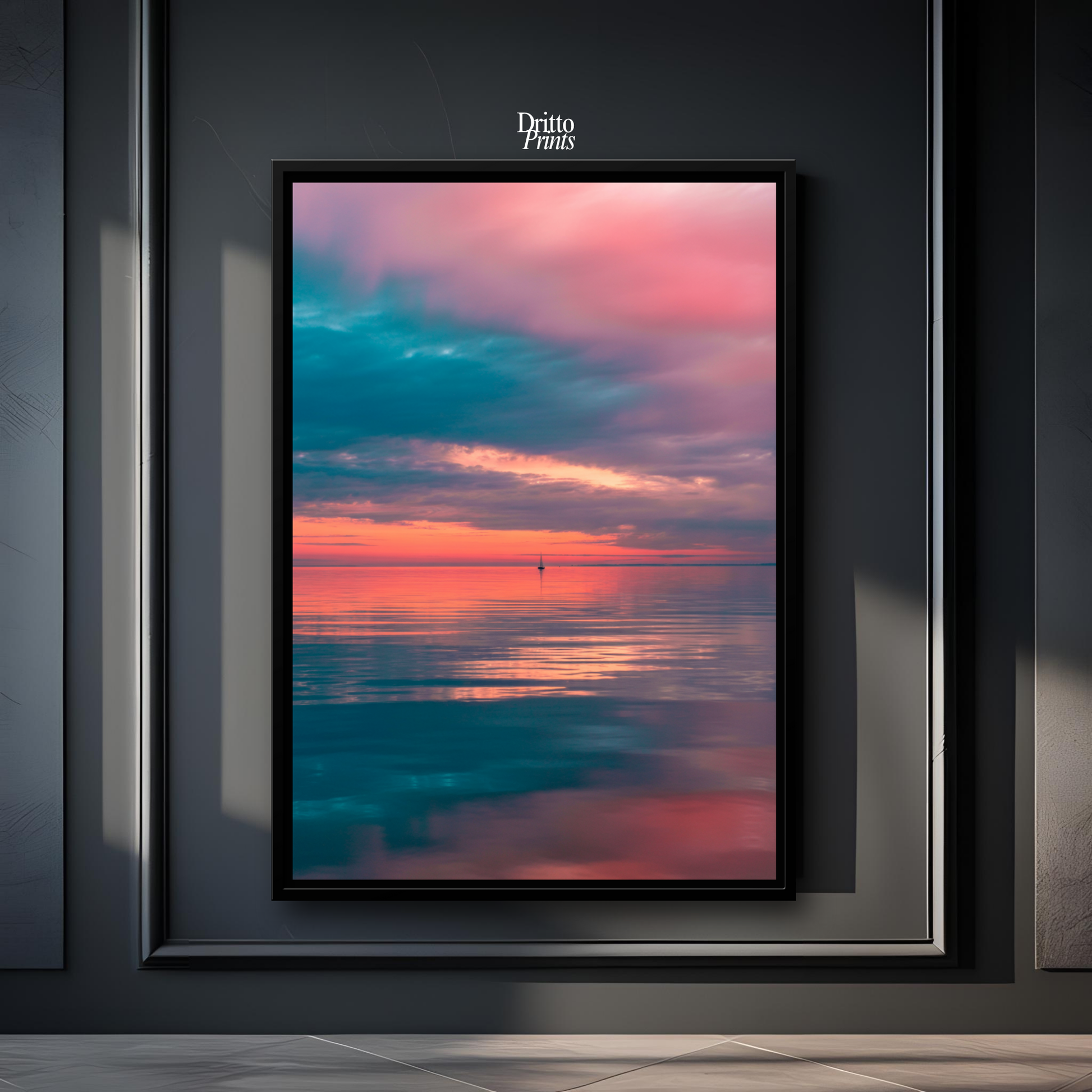 (CF4) Tranquil Neon Dawn - Framed canvas