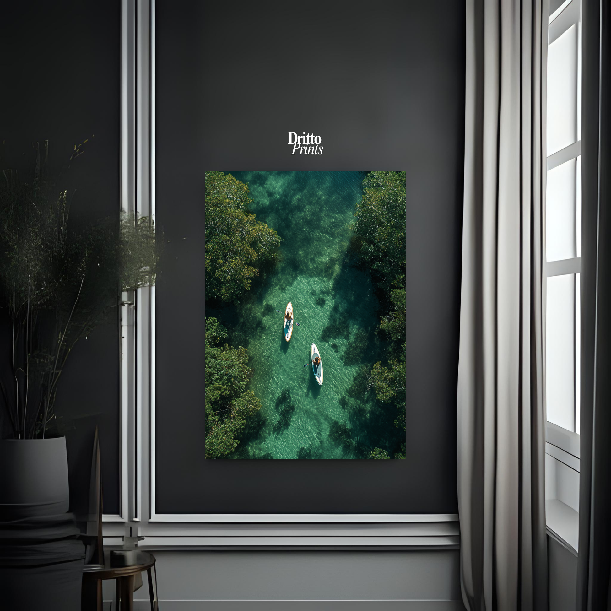 (PD25) Paddleboard Serenity – Florida from Above Poster