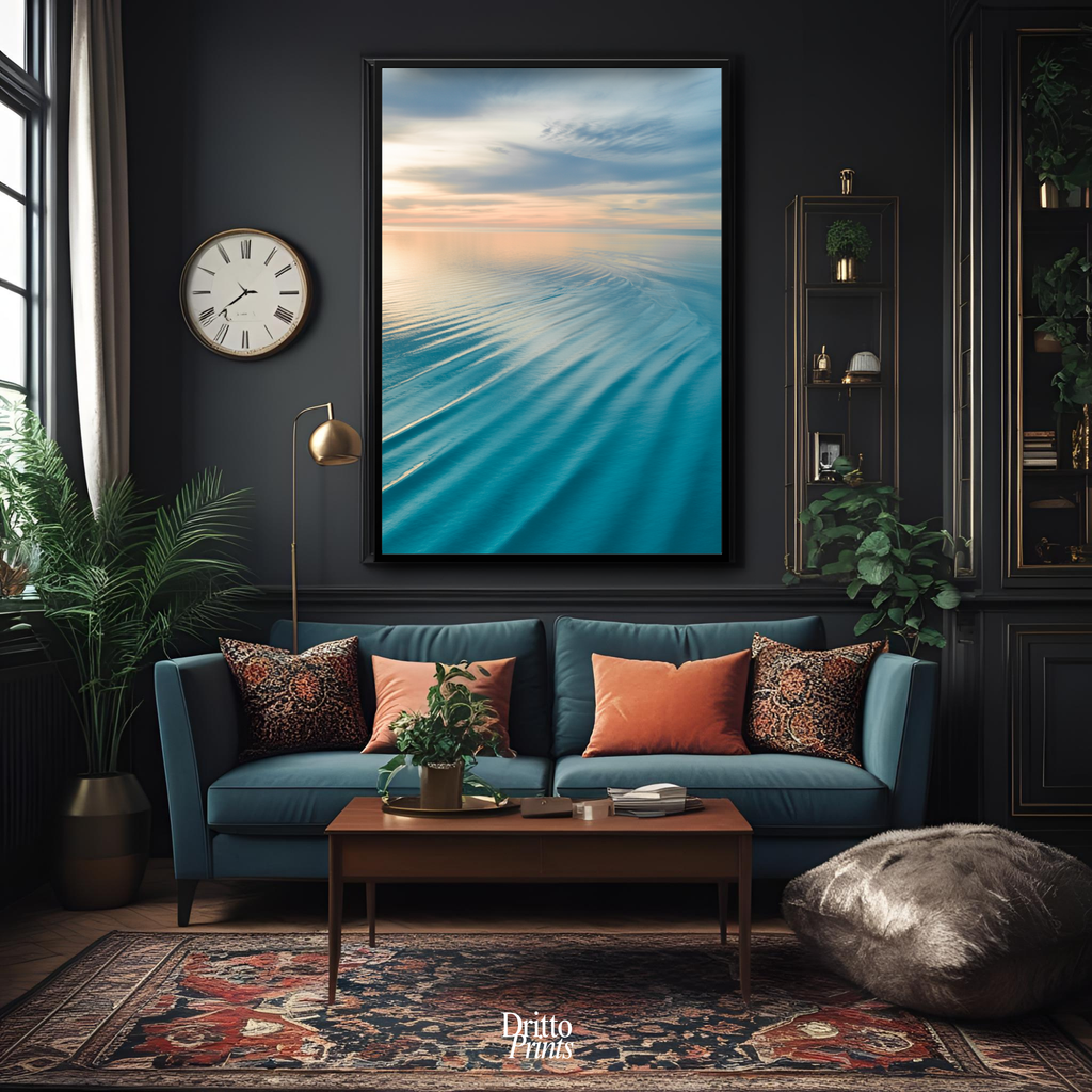 (FD16) Ocean in Pastel - Framed matte paper poster