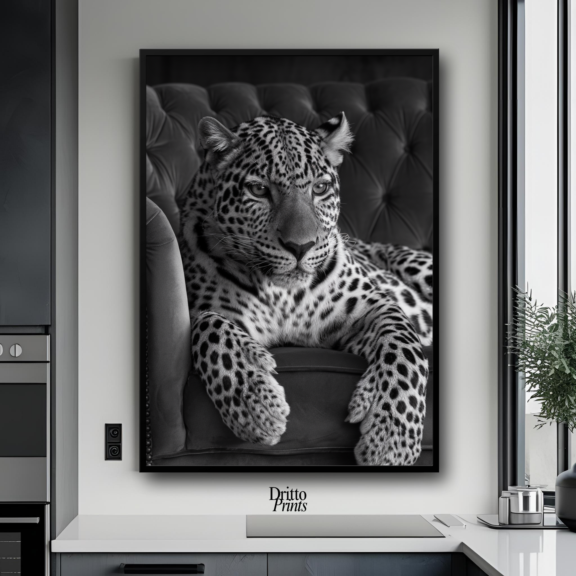(FD8) The Silent Leopard - Framed matte paper poster