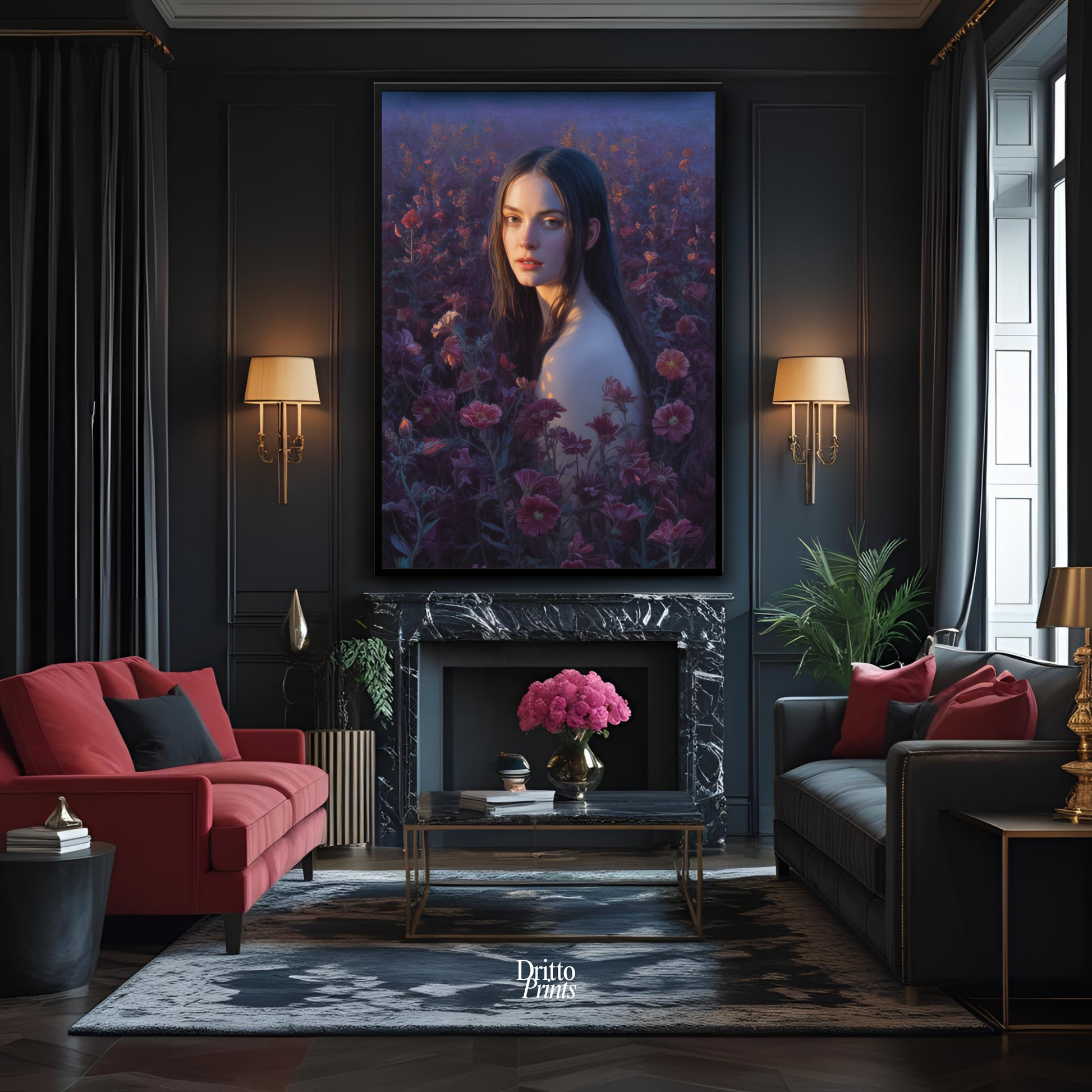 (FD21) Eclipsed in Bloom - Framed matte paper poster