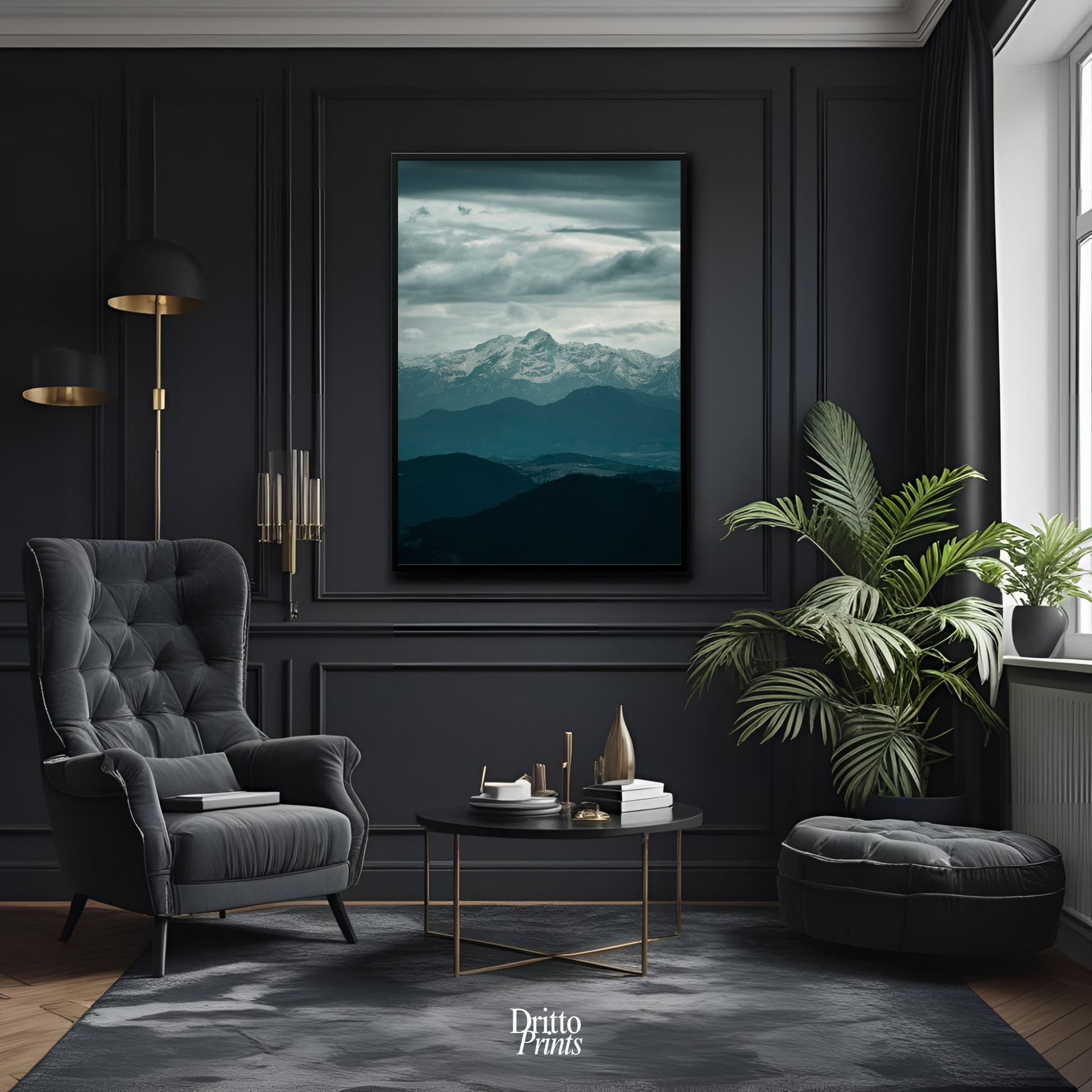 (FD24) Veil of Mountains - Framed matte paper poster