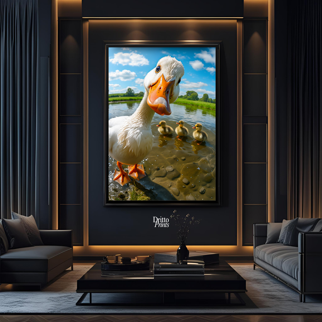 (FD15) Duck, Duck... Hello! - Framed matte paper poster