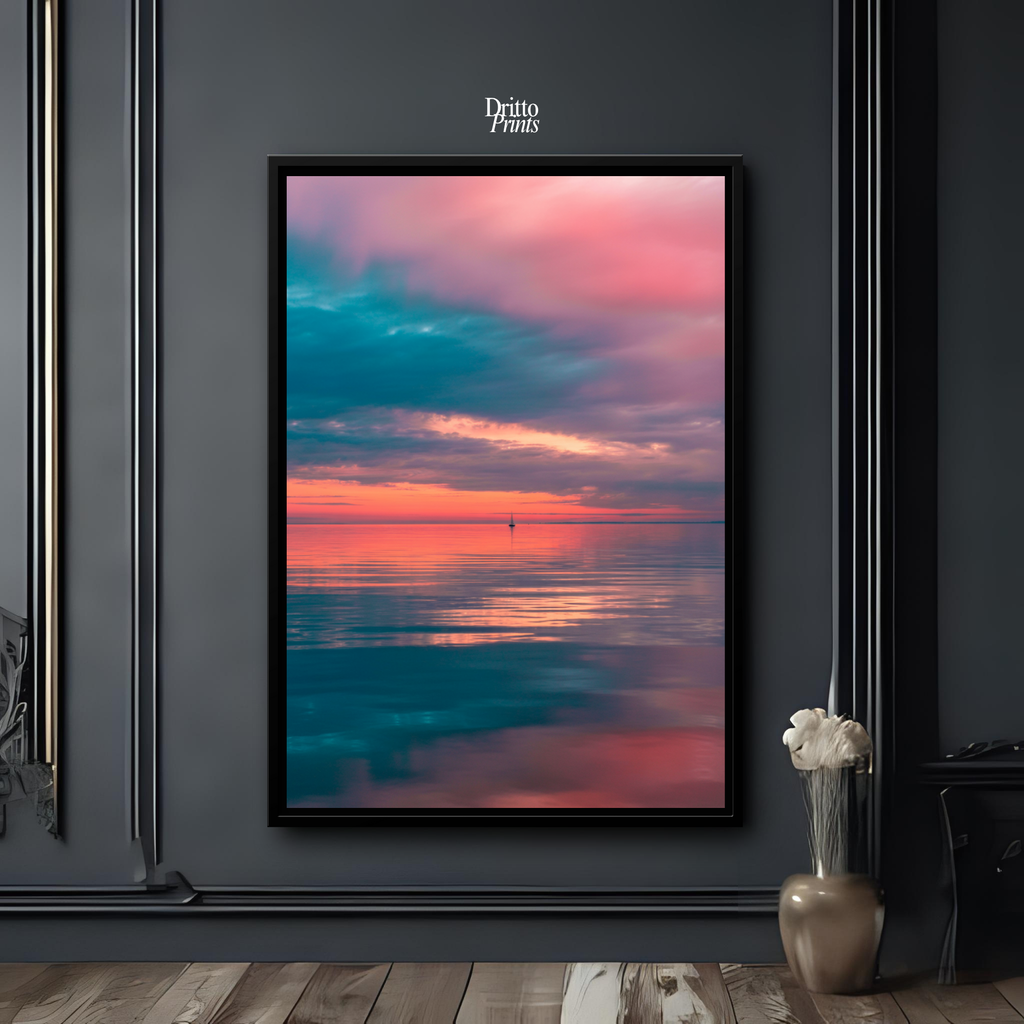 (CF4) Tranquil Neon Dawn - Framed canvas