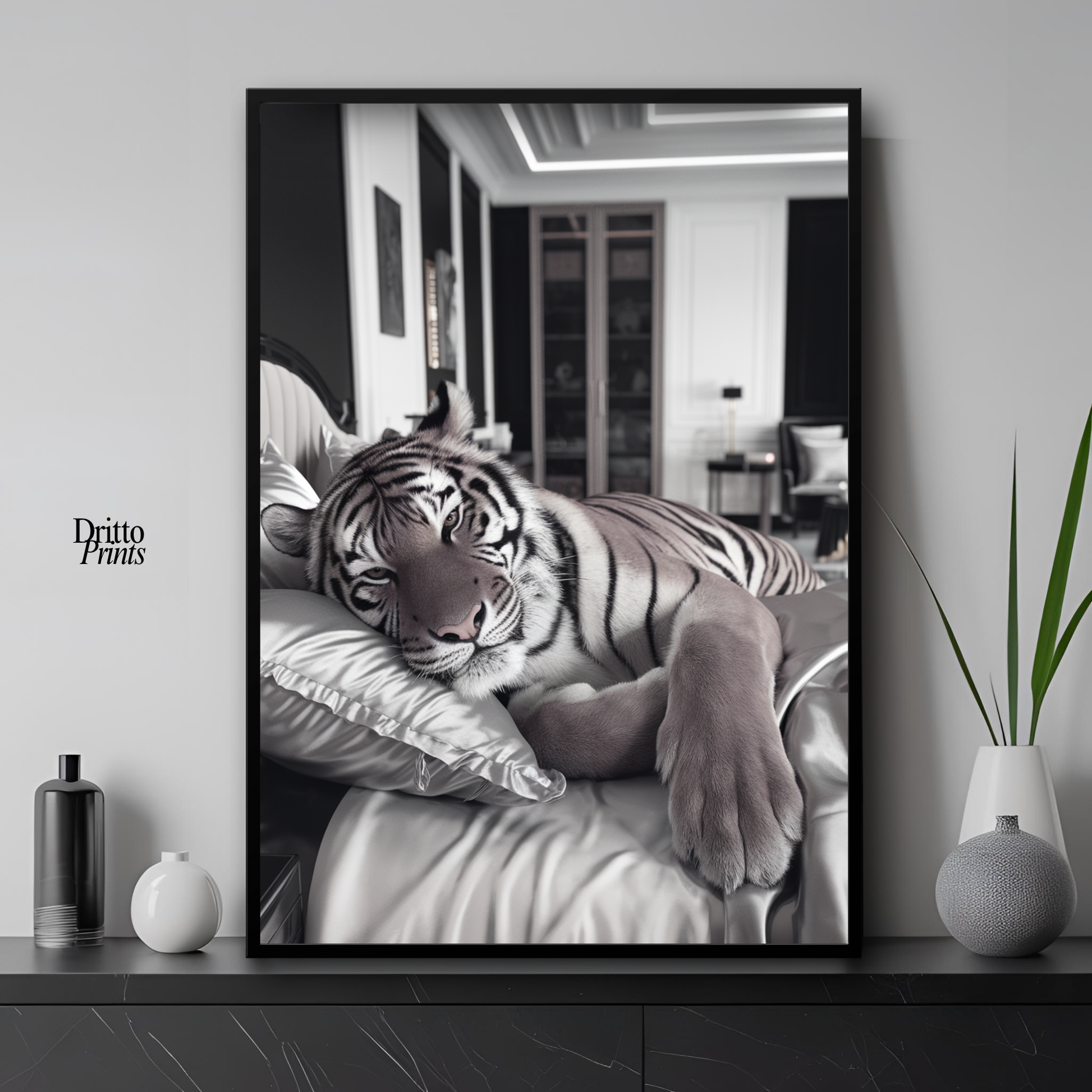 (FD4) The Resting King - Framed matte paper poster