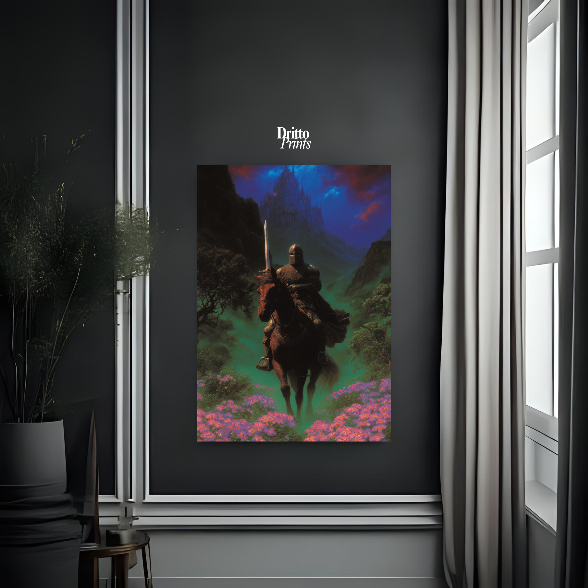 (PD24) Moonlit Bloom: The Knight Among Violets - Poster