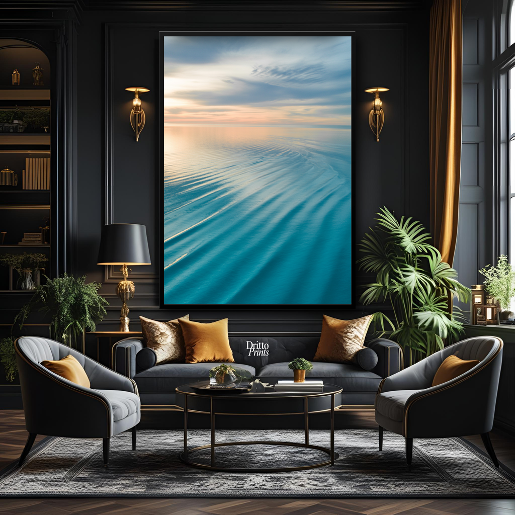 (FD16) Ocean in Pastel - Framed matte paper poster