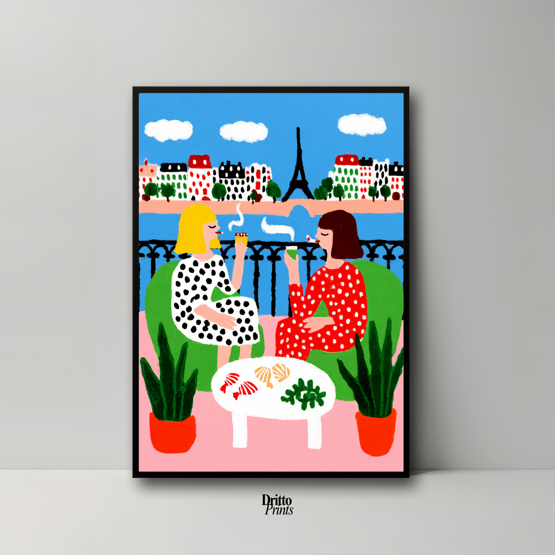 (FD36) Balcony Moments in Paris – Matisse Style Framed Matte Paper Poster
