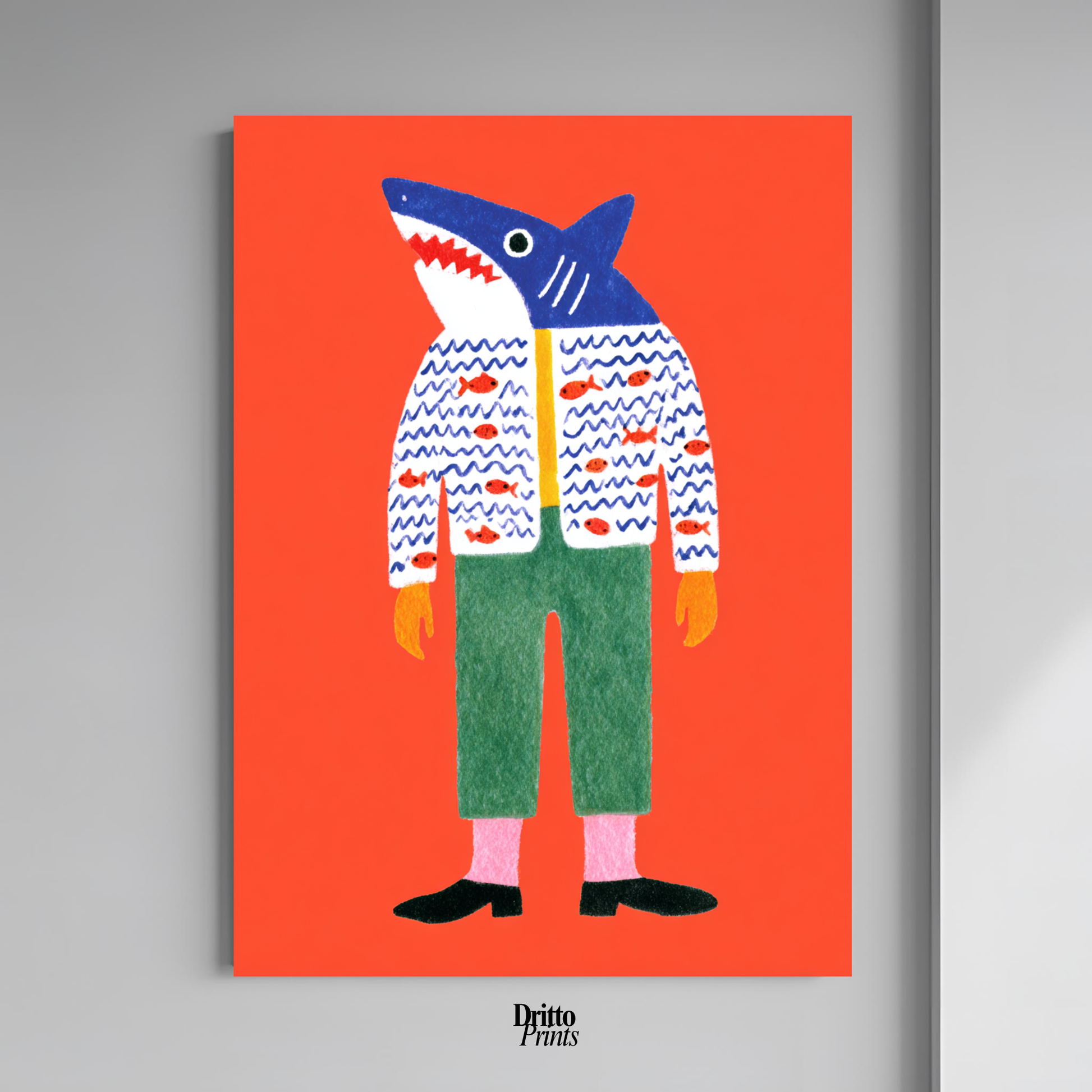 (PD33) Cyber Predator – High-Tech Shark Mask Poster