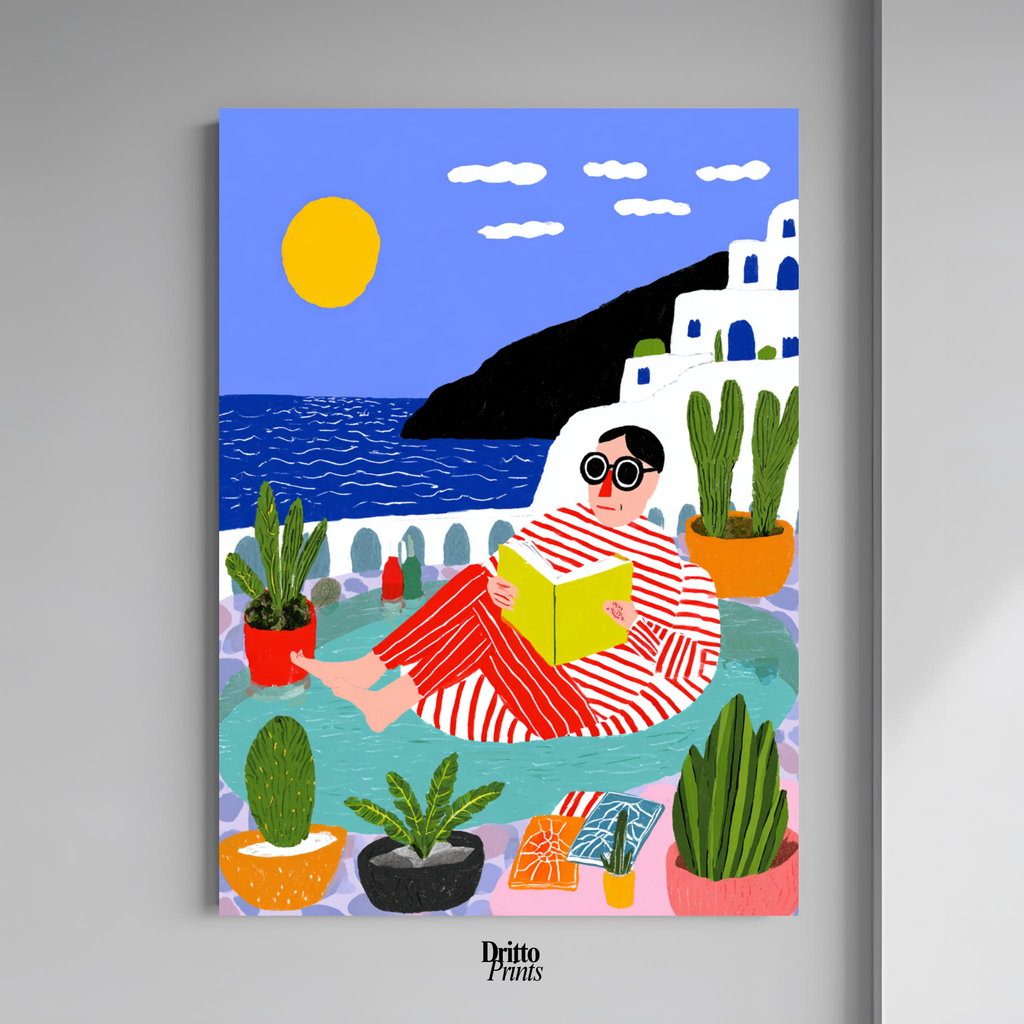 (PD38) Morning Glow at the Villa – 1980s Poolside Poster