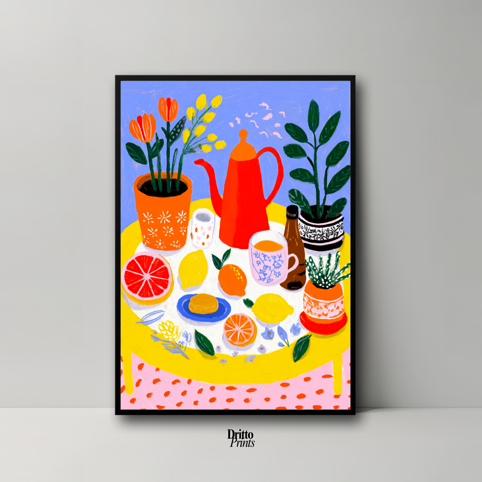 (FD44) Dacha Morning Table - Framed matte paper poster
