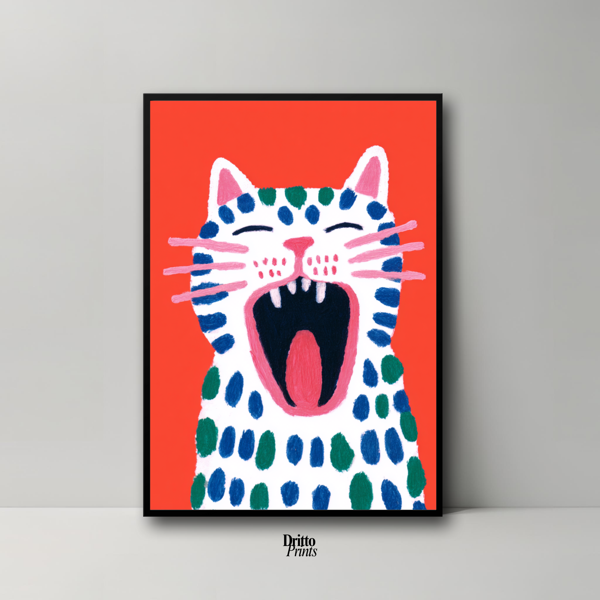 (FD48) The Screaming Paws - Framed matte paper poster