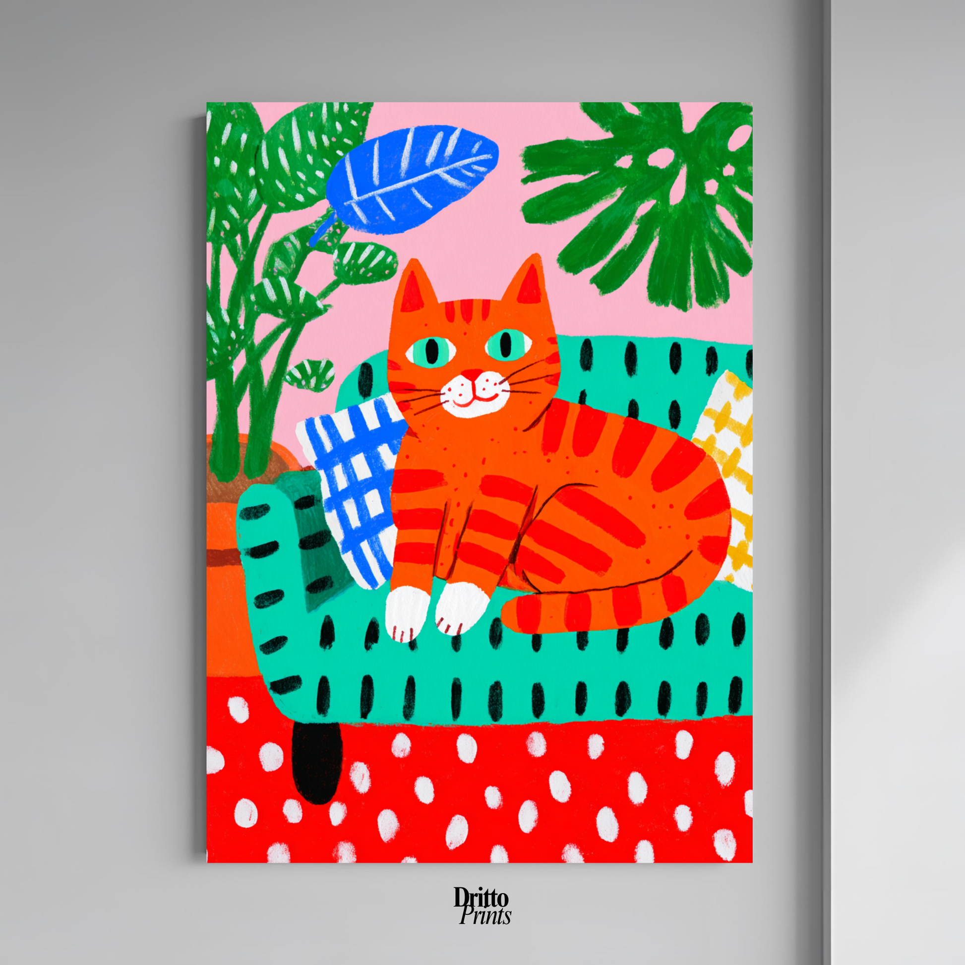 (PD39) Silly Orange Cat Caught in the Act - Poster