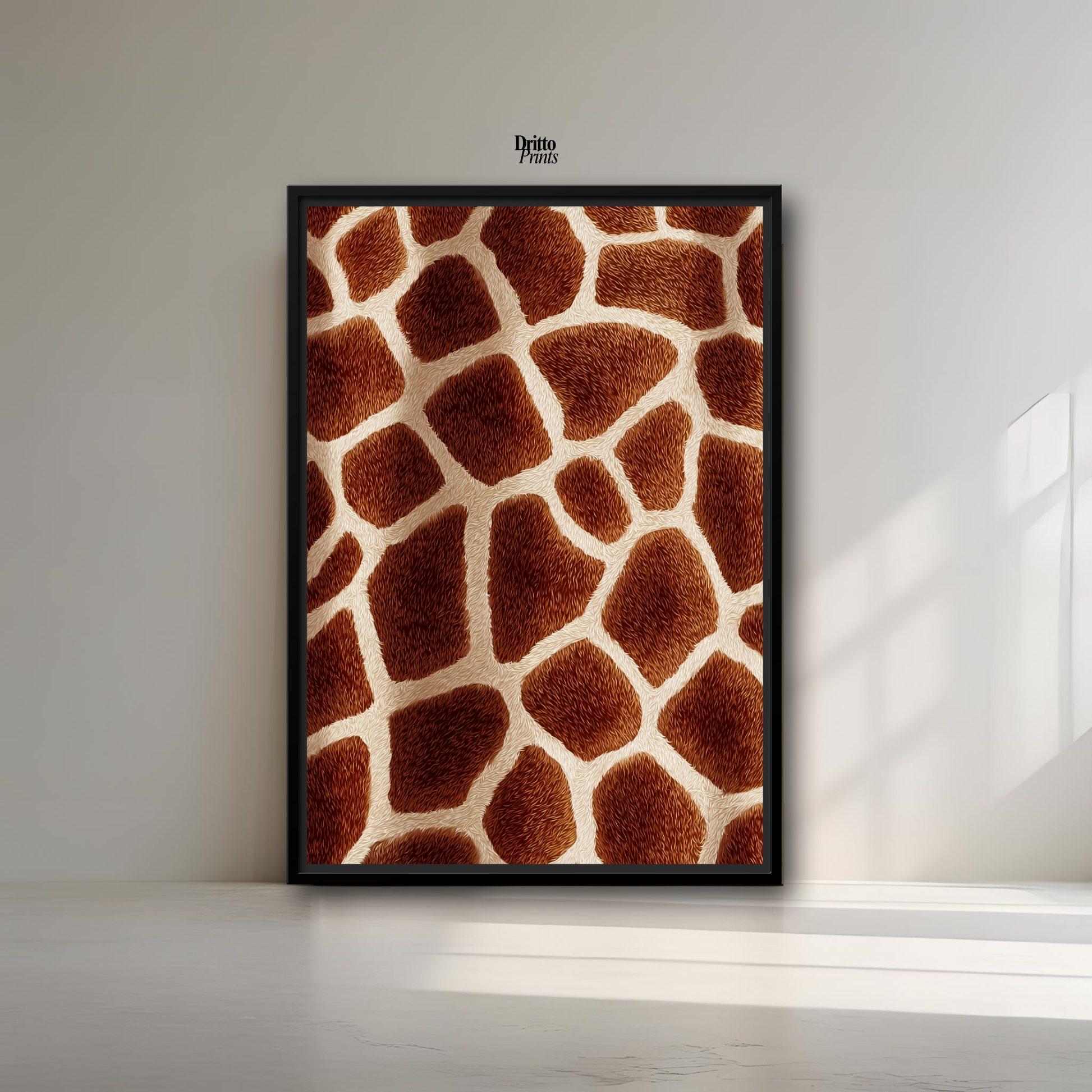 (CF7) Giraffe Stripes Skin Pattern - Framed canvas