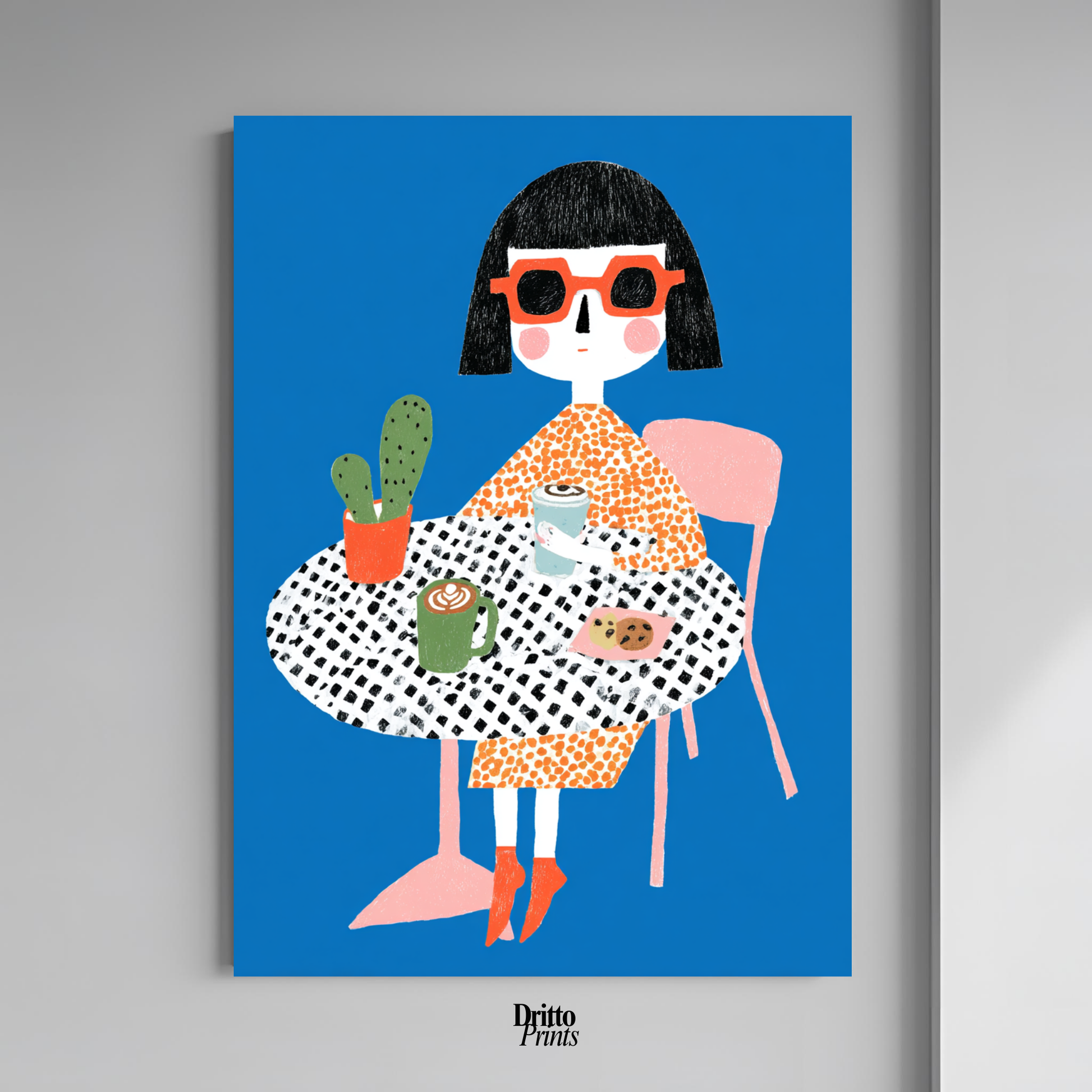 (PD42) Woman At Cafe - Poster