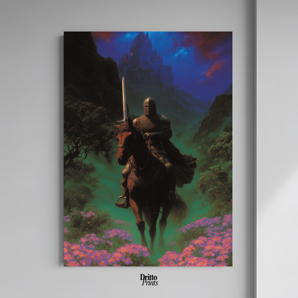 (PD24) Moonlit Bloom: The Knight Among Violets - Poster