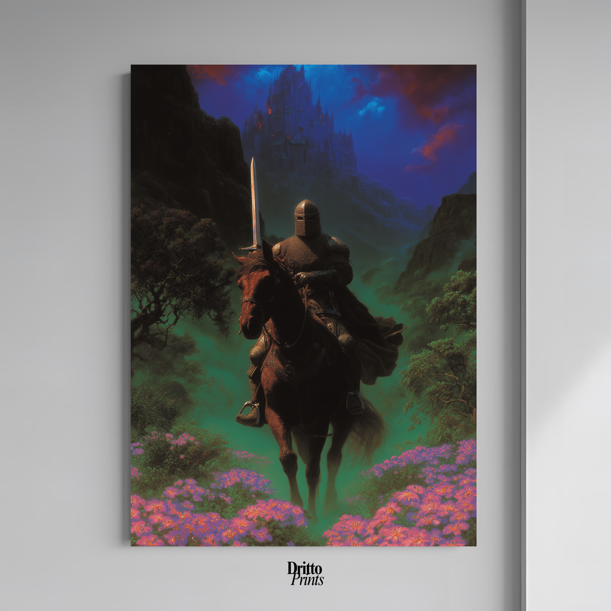 (PD24) Moonlit Bloom: The Knight Among Violets - Poster