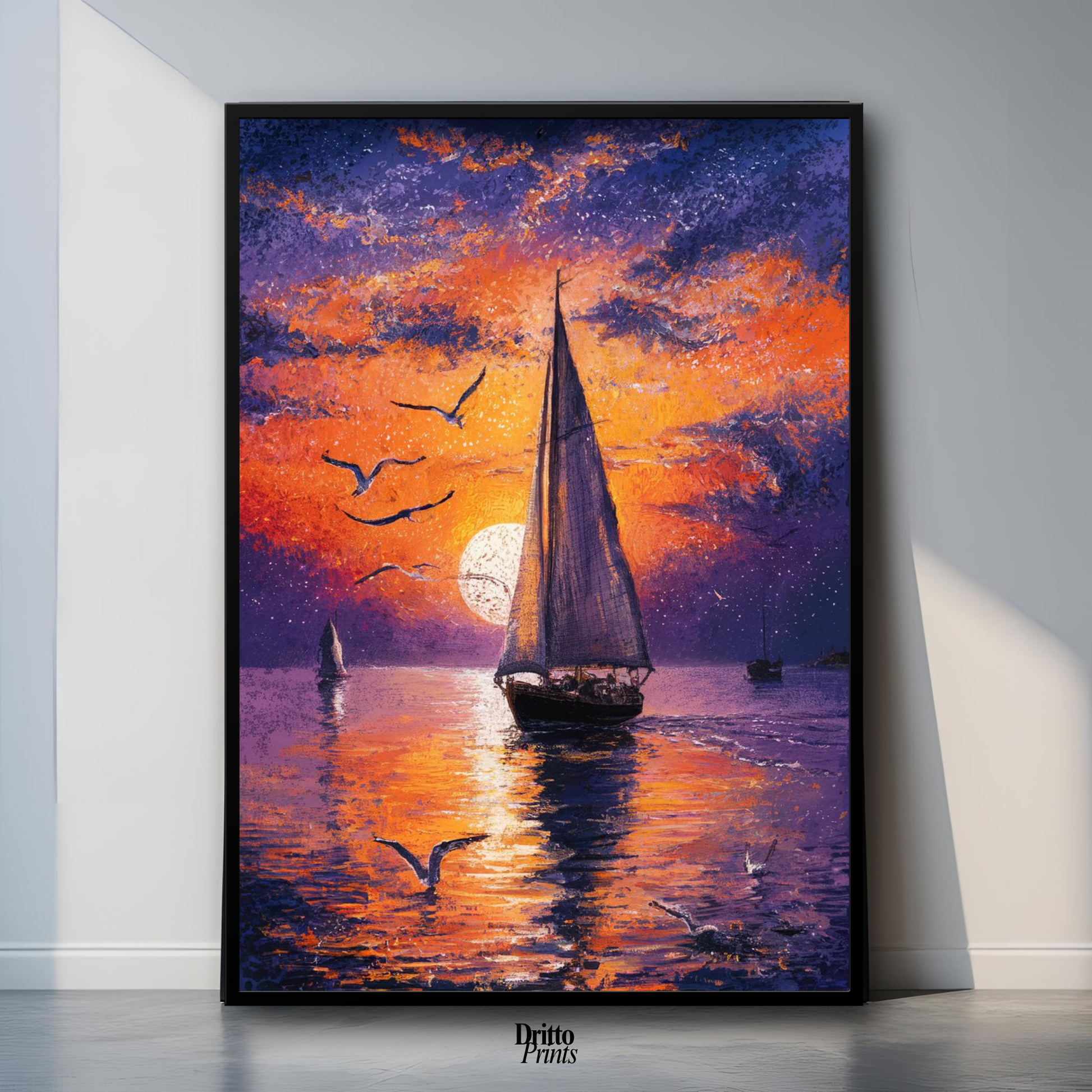 (FD31) When the Sea Glows - Framed matte paper poster