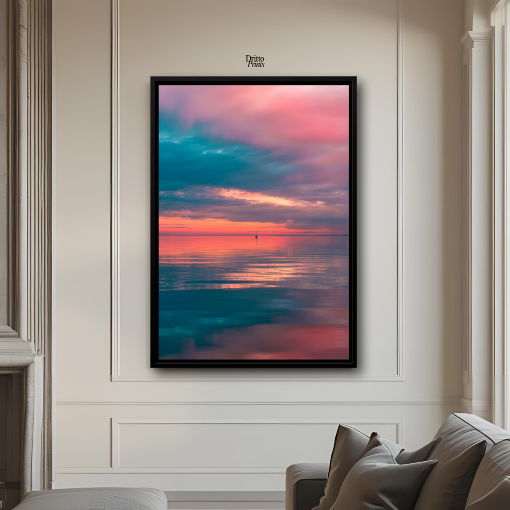 (CF4) Tranquil Neon Dawn - Framed canvas