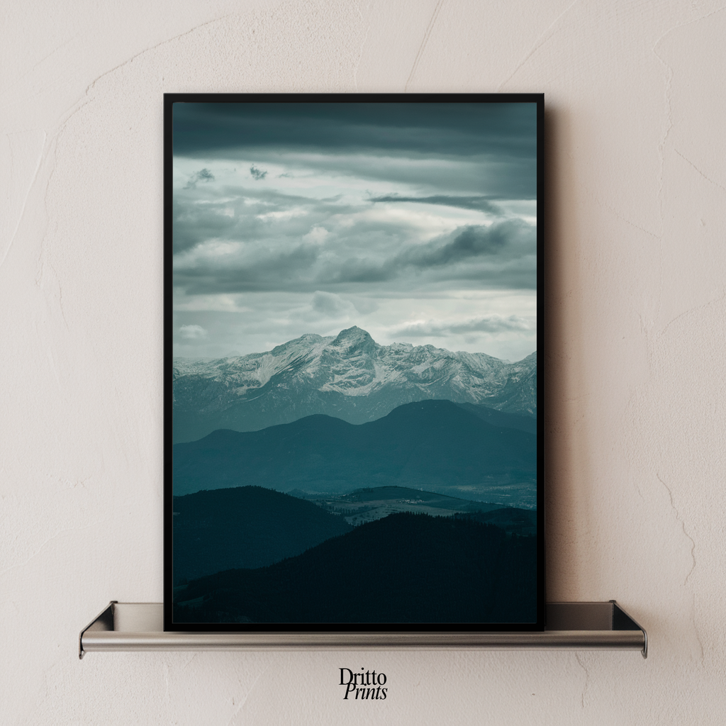 (FD24) Veil of Mountains - Framed matte paper poster