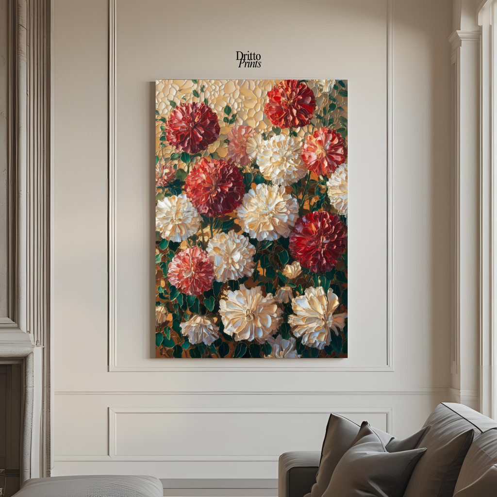 (CF2) Floral Symphony - Framed canvas