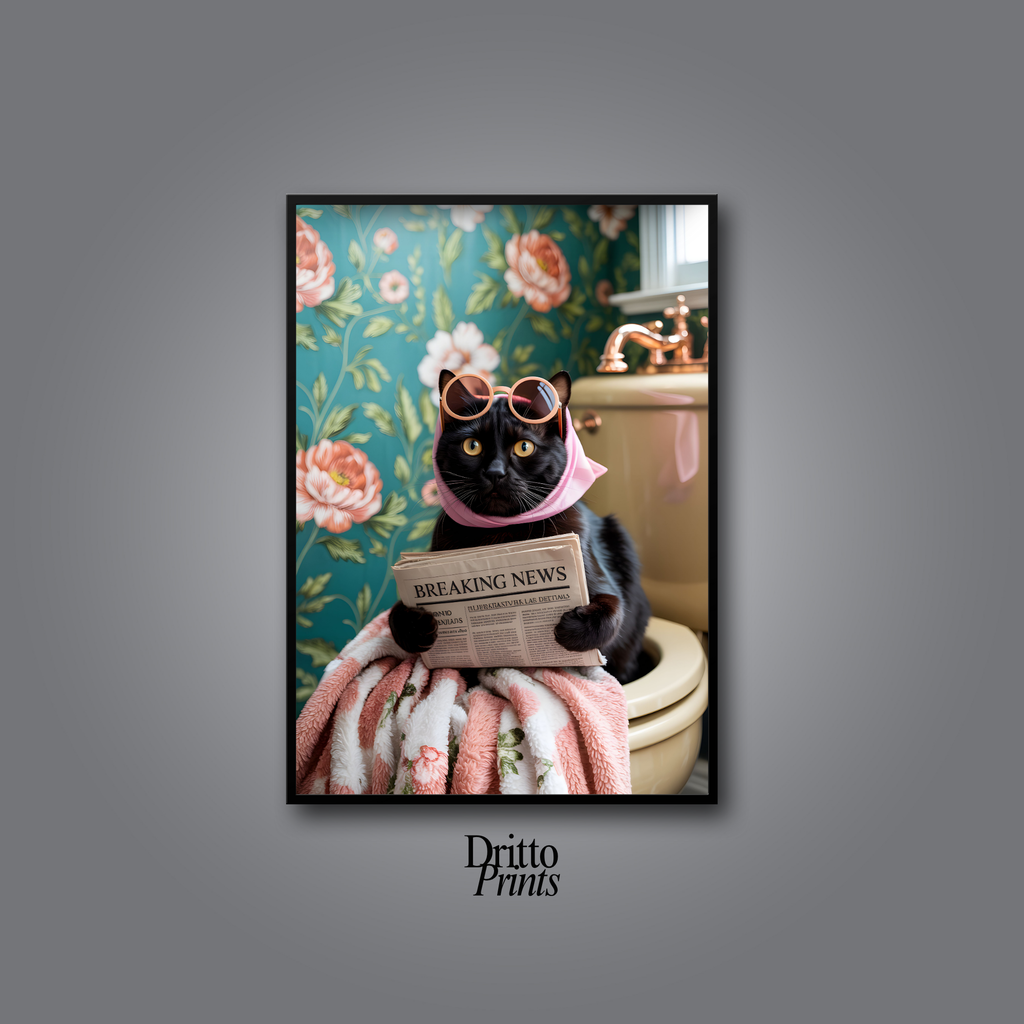 (FD1) - Meowgazine Moment – Framed Matte Paper Poster