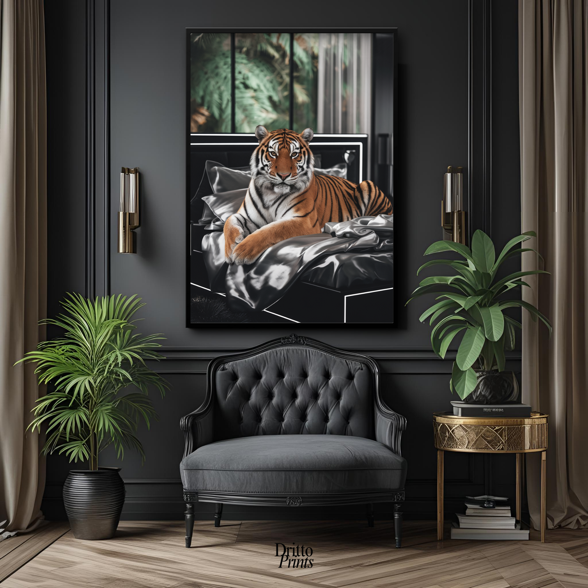 (FD3) A Majestic Tiger Luxe - Framed matte paper poster