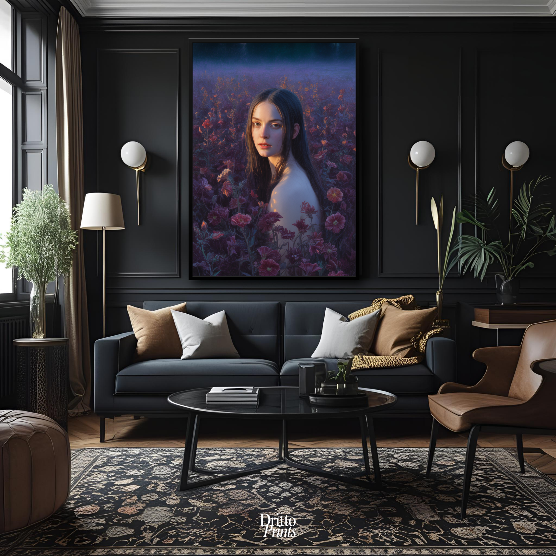 (FD21) Eclipsed in Bloom - Framed matte paper poster