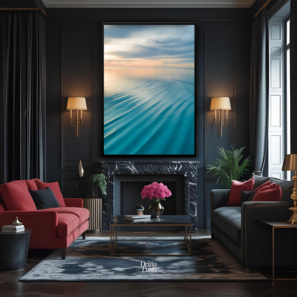 (FD16) Ocean in Pastel - Framed matte paper poster