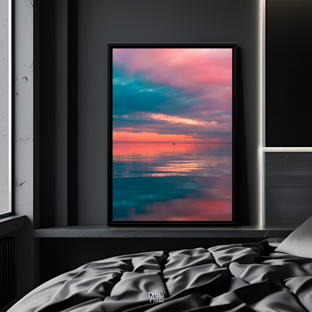 (CF4) Tranquil Neon Dawn - Framed canvas