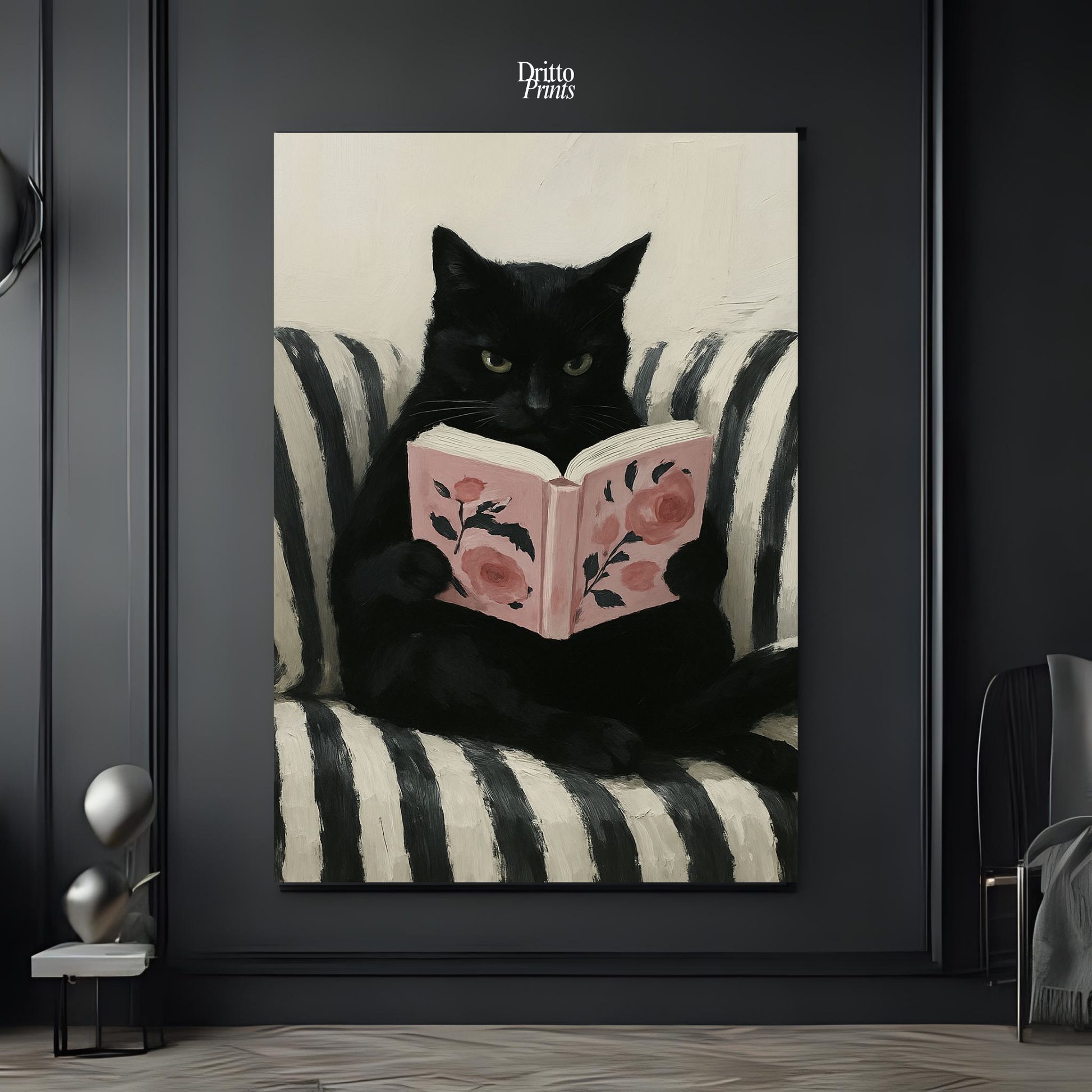 (PD4) The Cat Who Read in Stripes - Poster
