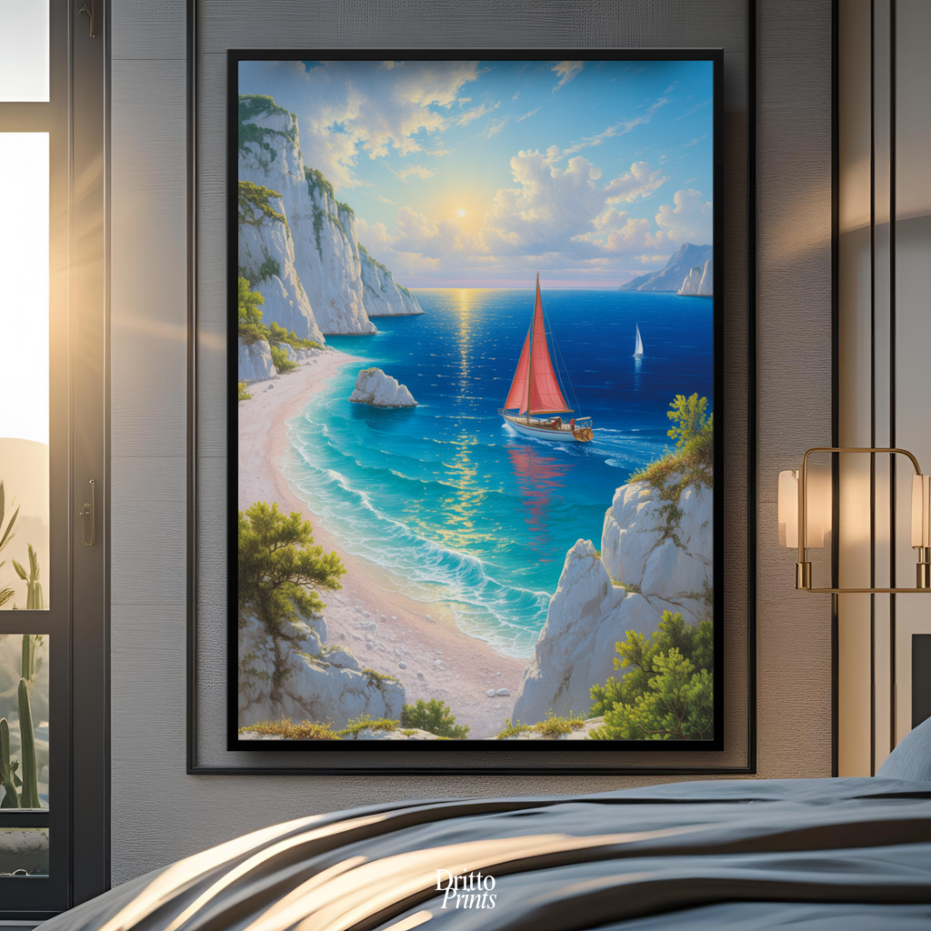 (FD10) Mediterranean Light - Framed matte paper poster