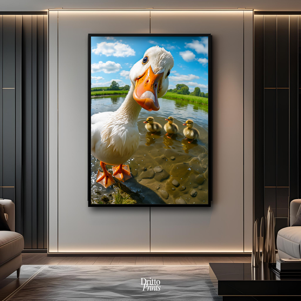 (FD15) Duck, Duck... Hello! - Framed matte paper poster