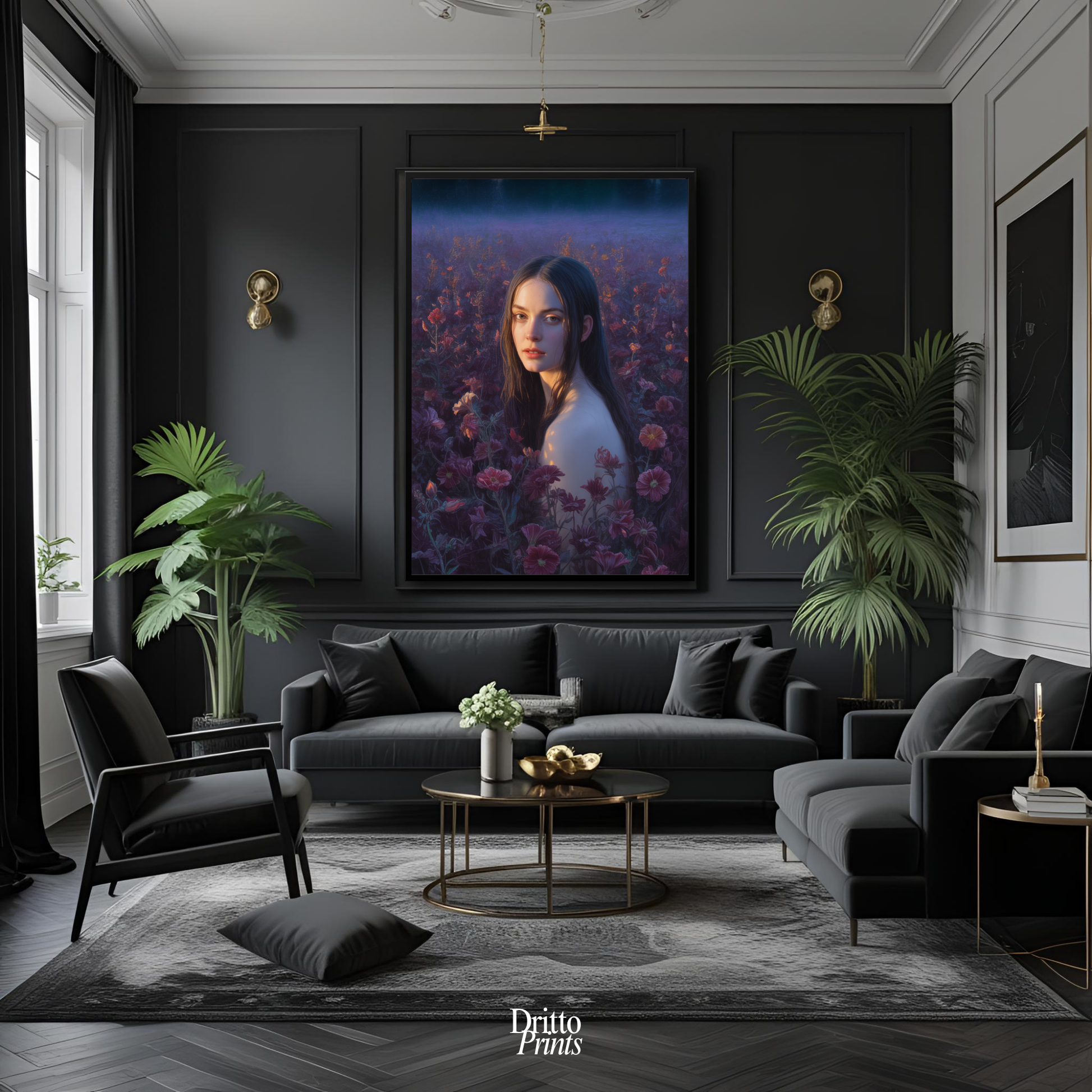 (FD21) Eclipsed in Bloom - Framed matte paper poster