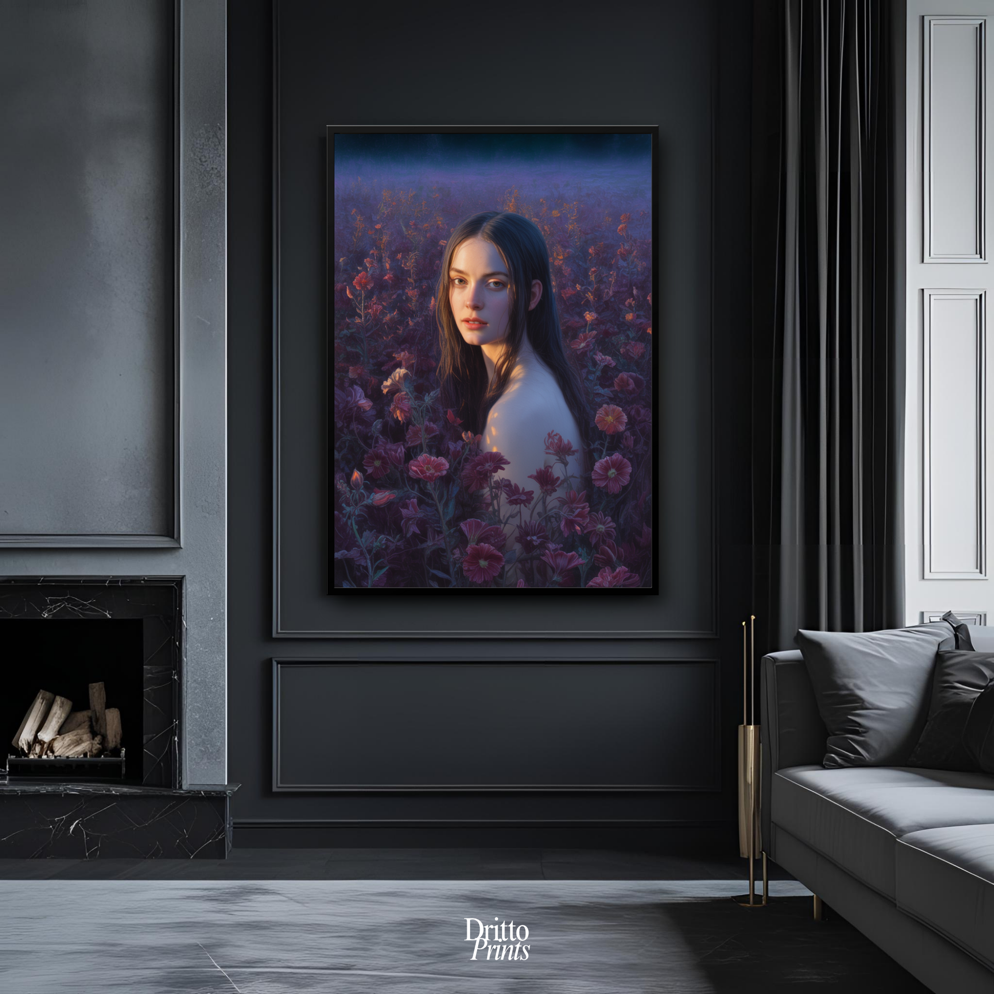 (FD21) Eclipsed in Bloom - Framed matte paper poster