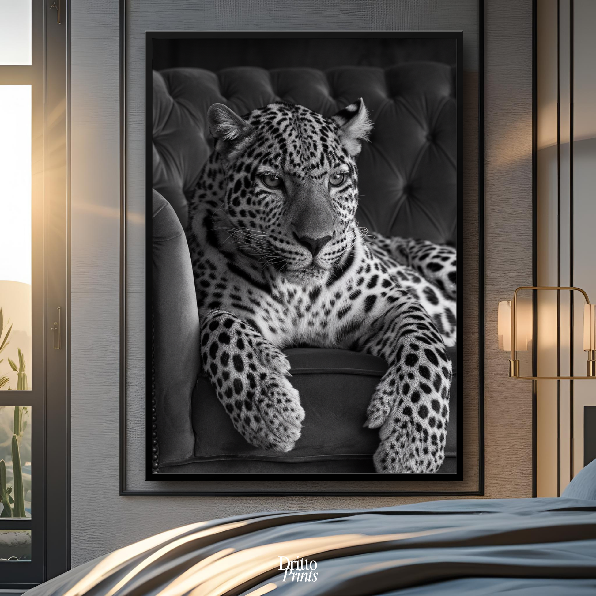 (FD8) The Silent Leopard - Framed matte paper poster