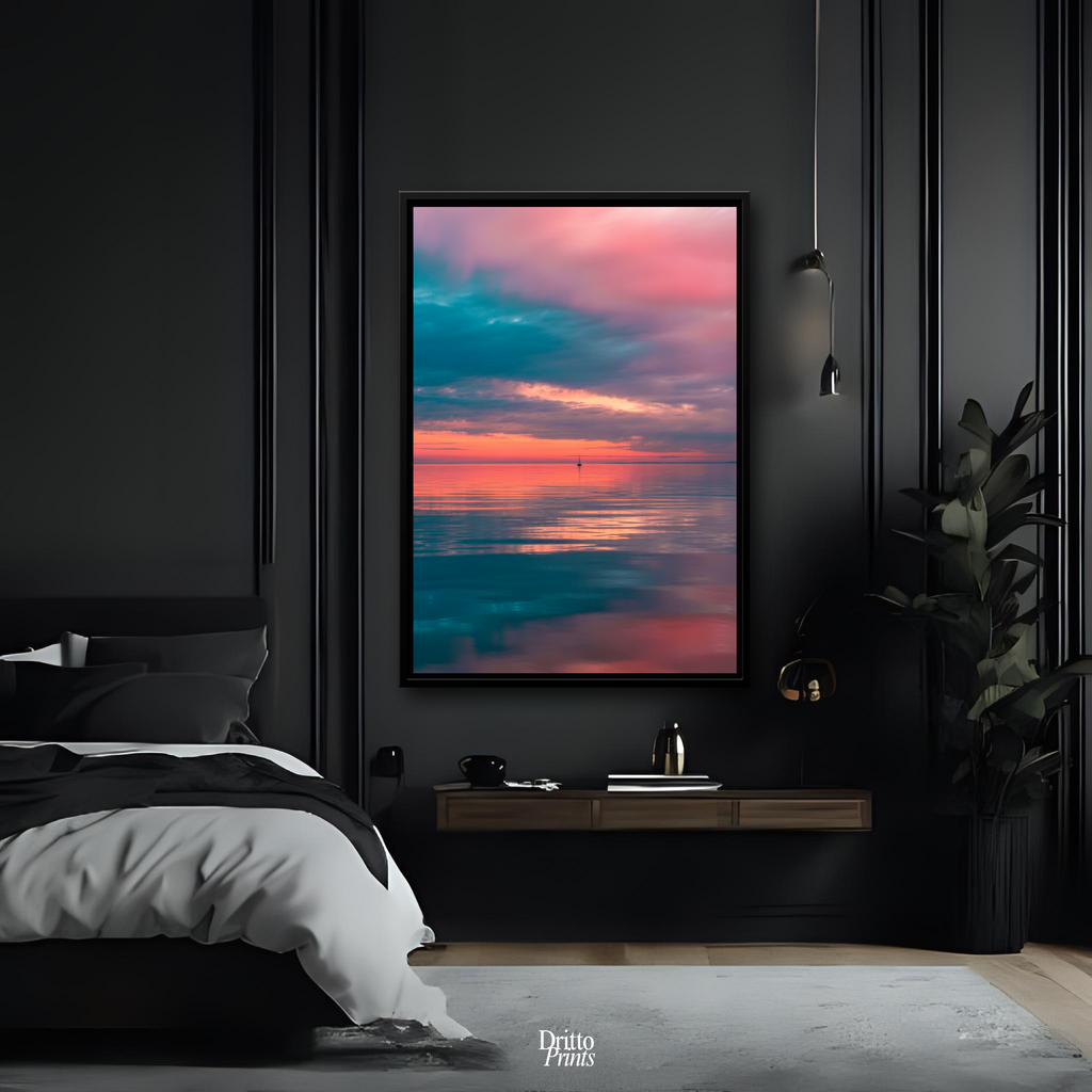 (CF4) Tranquil Neon Dawn - Framed canvas
