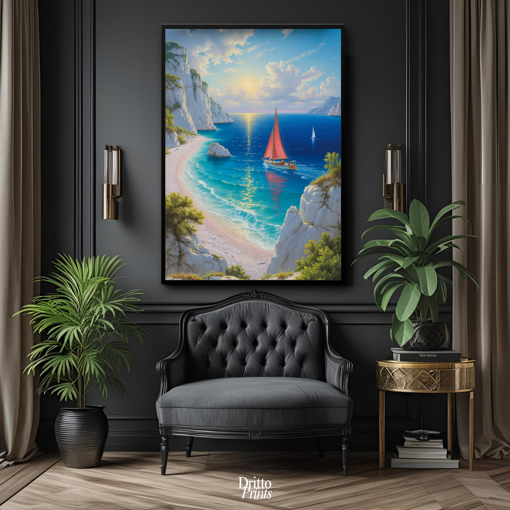 (FD10) Mediterranean Light - Framed matte paper poster