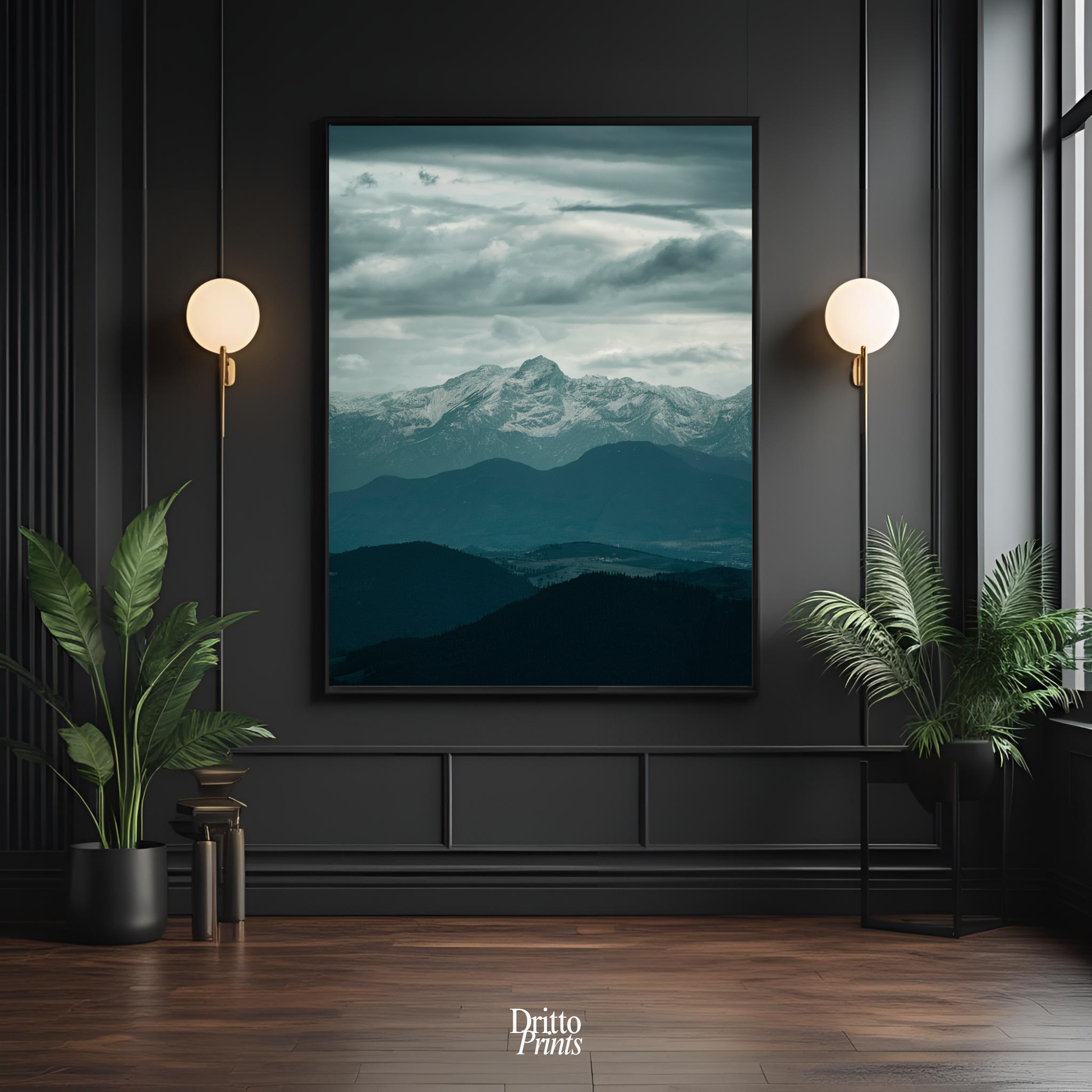 (FD24) Veil of Mountains - Framed matte paper poster